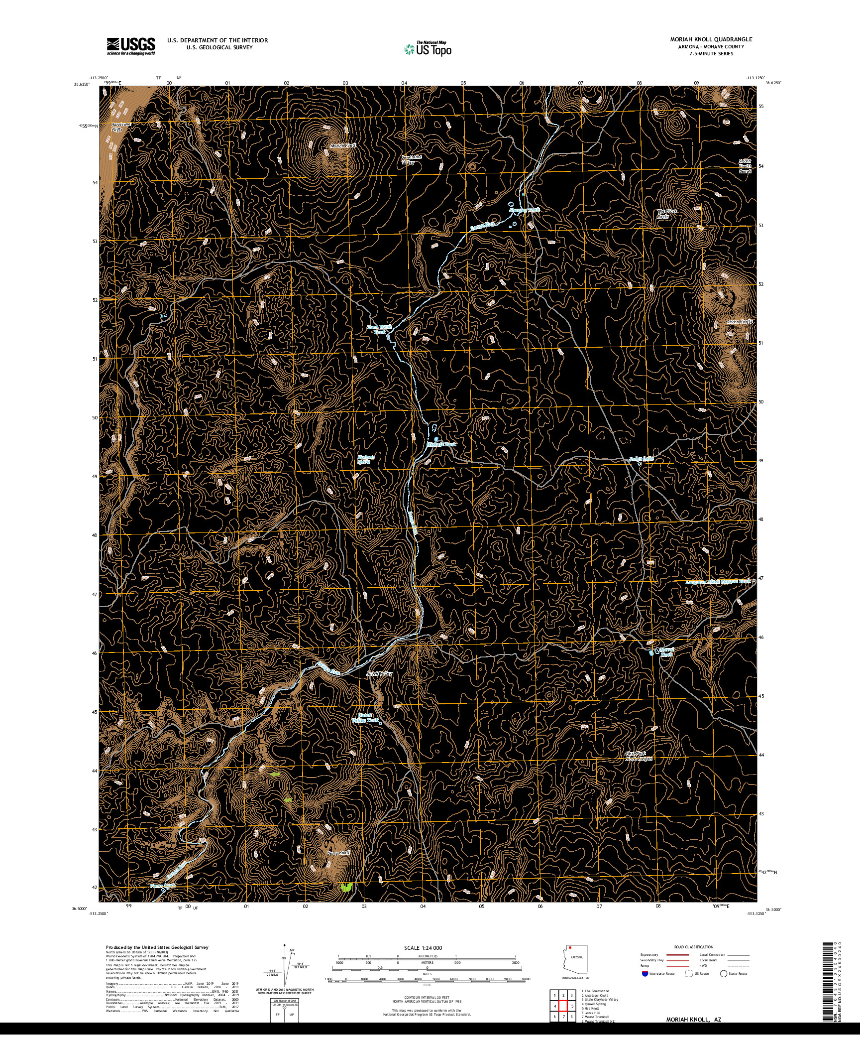 US TOPO 7.5-MINUTE MAP FOR MORIAH KNOLL, AZ