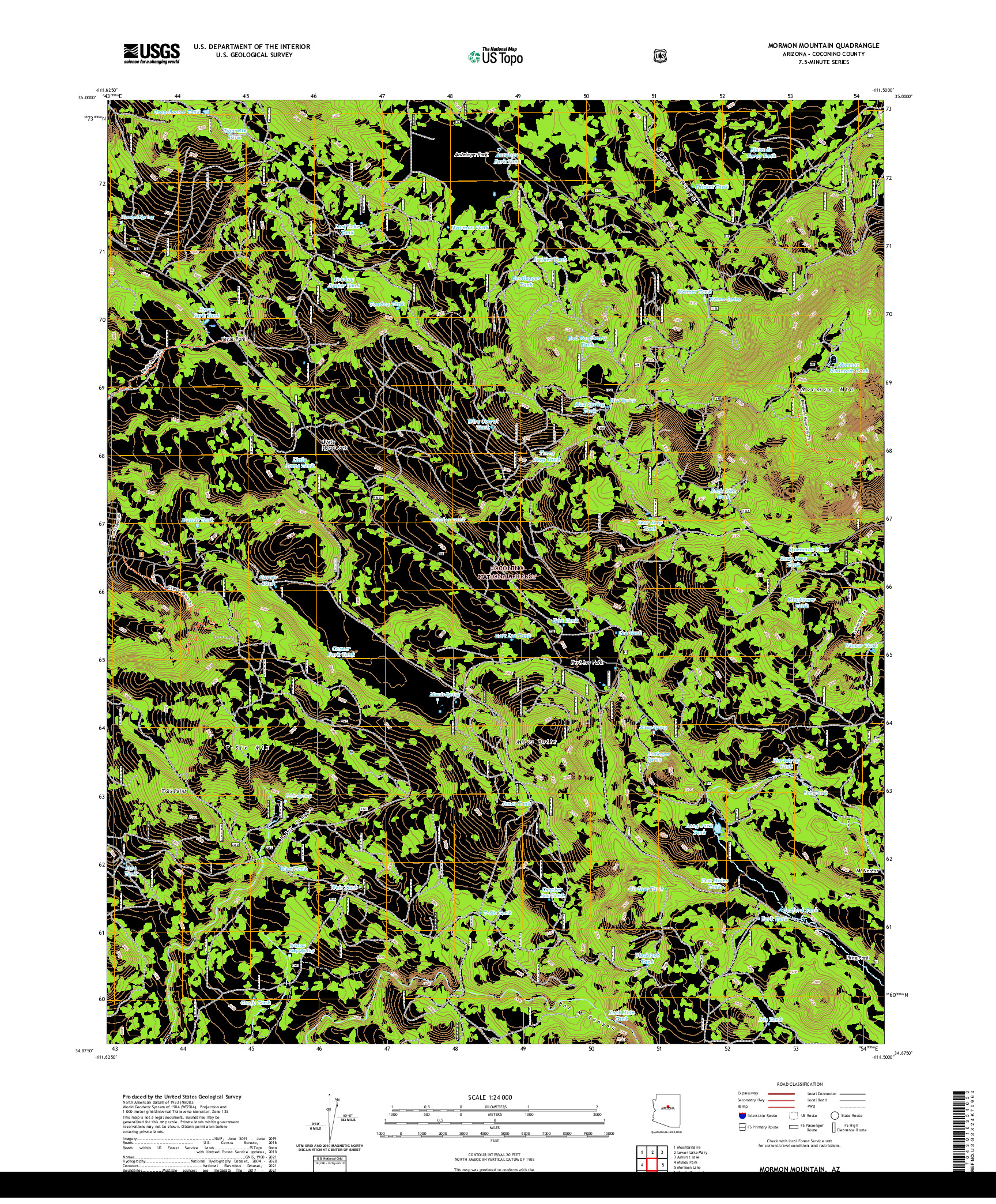 US TOPO 7.5-MINUTE MAP FOR MORMON MOUNTAIN, AZ