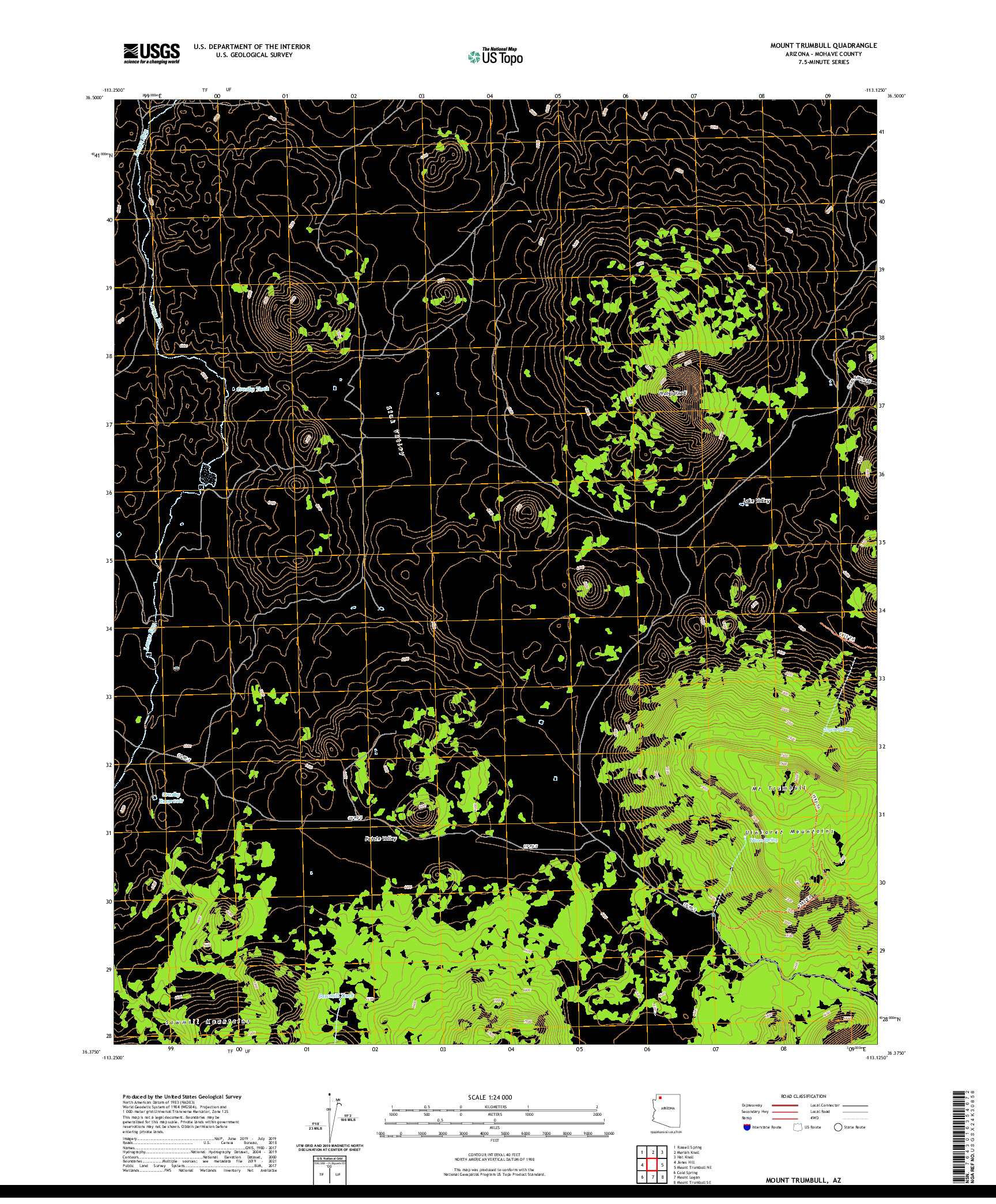 US TOPO 7.5-MINUTE MAP FOR MOUNT TRUMBULL, AZ