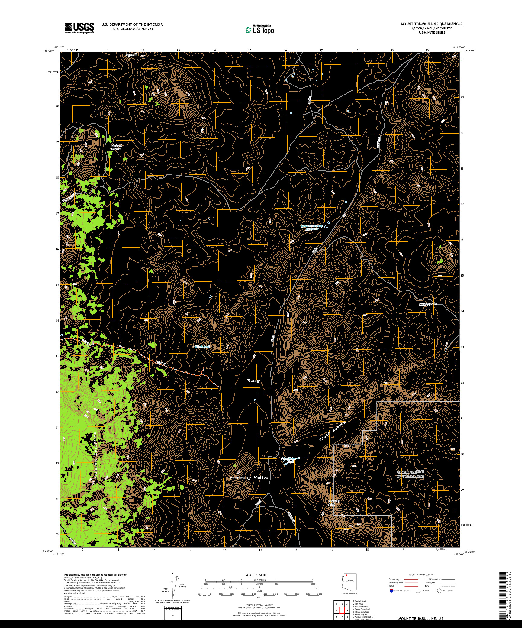 US TOPO 7.5-MINUTE MAP FOR MOUNT TRUMBULL NE, AZ