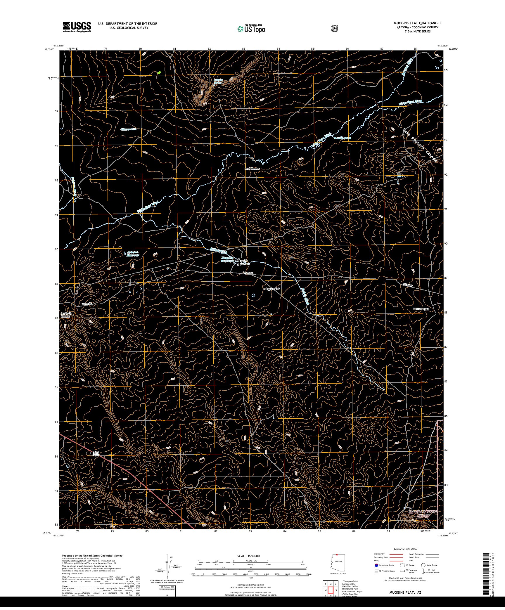 US TOPO 7.5-MINUTE MAP FOR MUGGINS FLAT, AZ