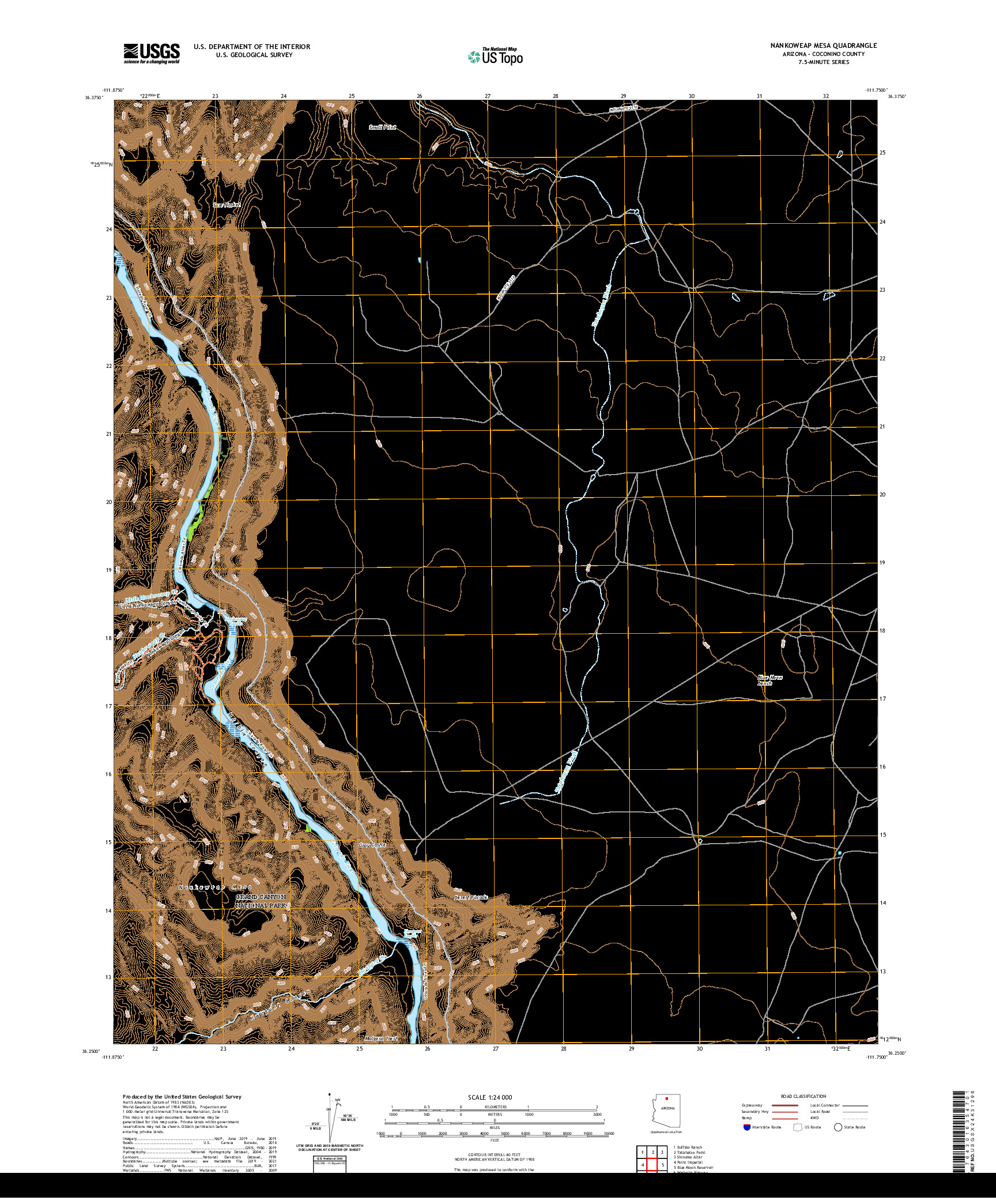 US TOPO 7.5-MINUTE MAP FOR NANKOWEAP MESA, AZ