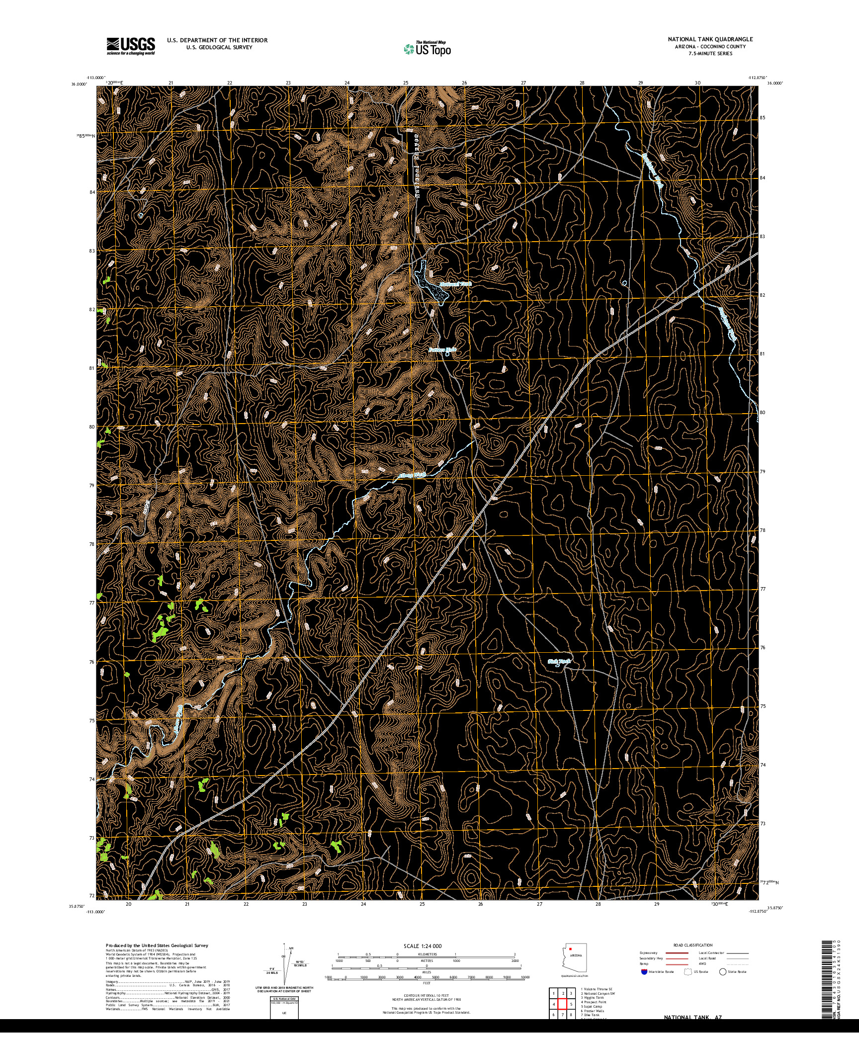 US TOPO 7.5-MINUTE MAP FOR NATIONAL TANK, AZ