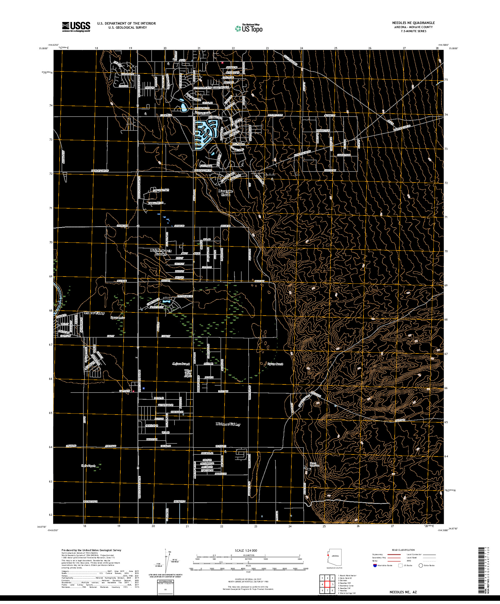 US TOPO 7.5-MINUTE MAP FOR NEEDLES NE, AZ