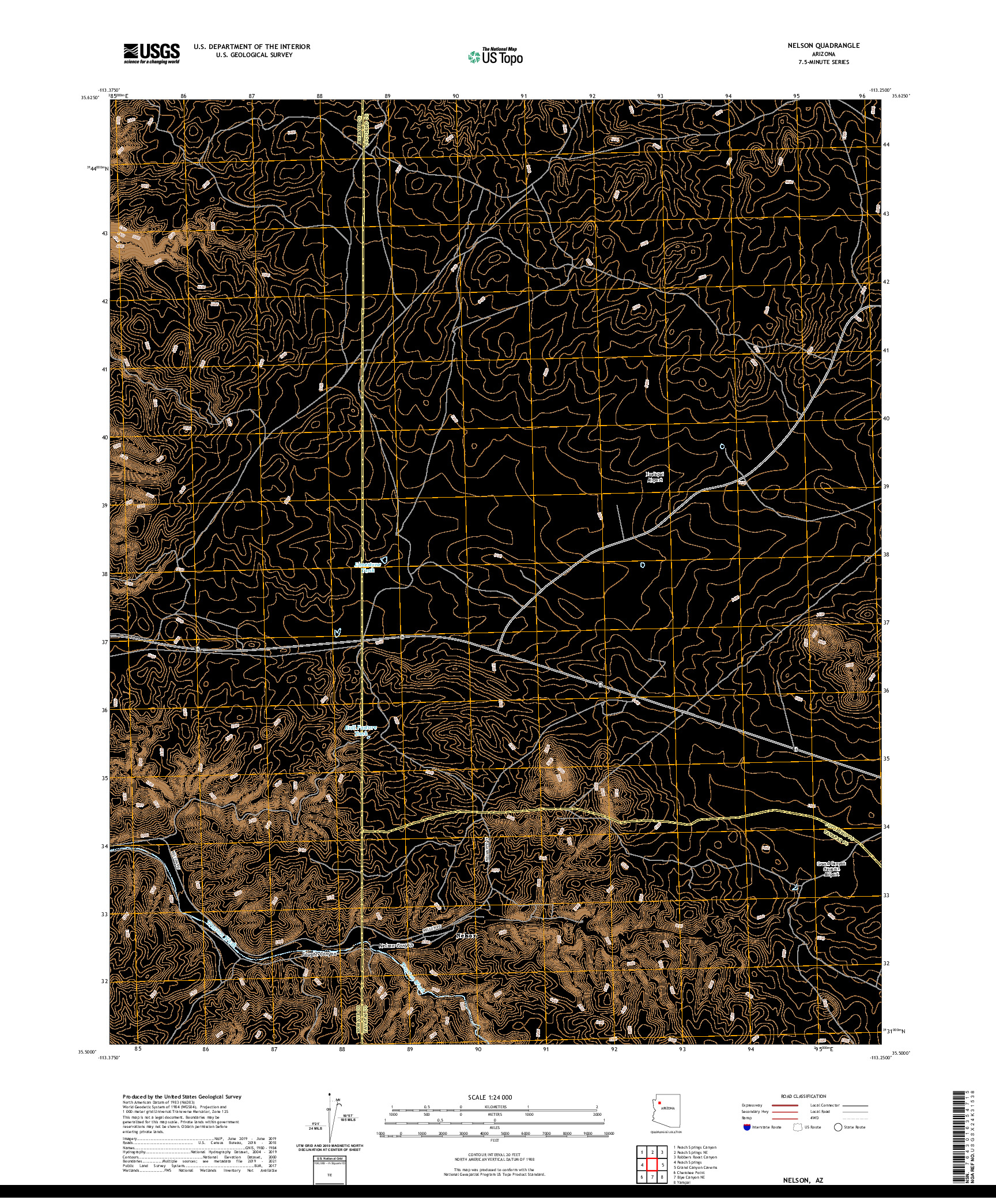 US TOPO 7.5-MINUTE MAP FOR NELSON, AZ