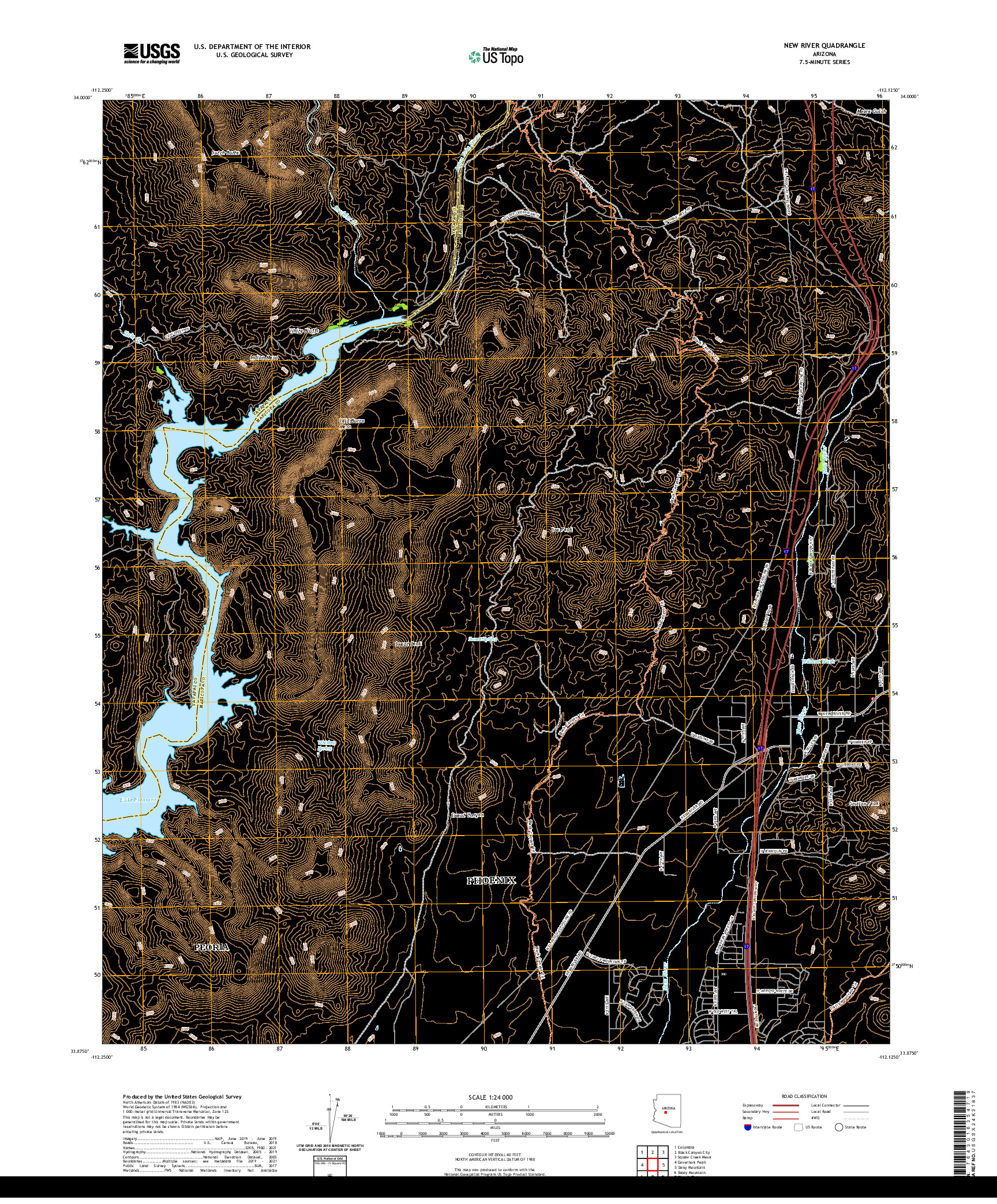US TOPO 7.5-MINUTE MAP FOR NEW RIVER, AZ