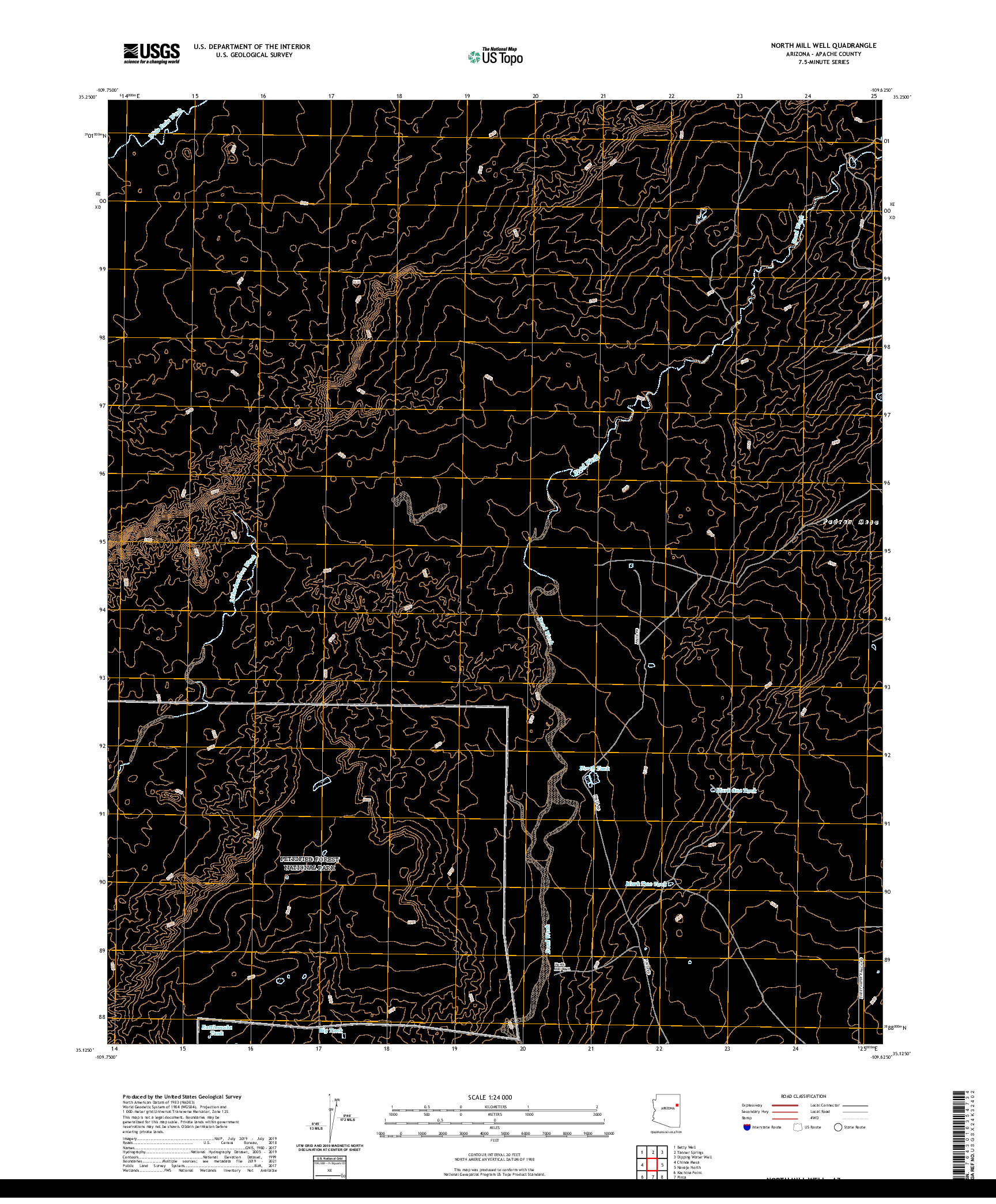 US TOPO 7.5-MINUTE MAP FOR NORTH MILL WELL, AZ