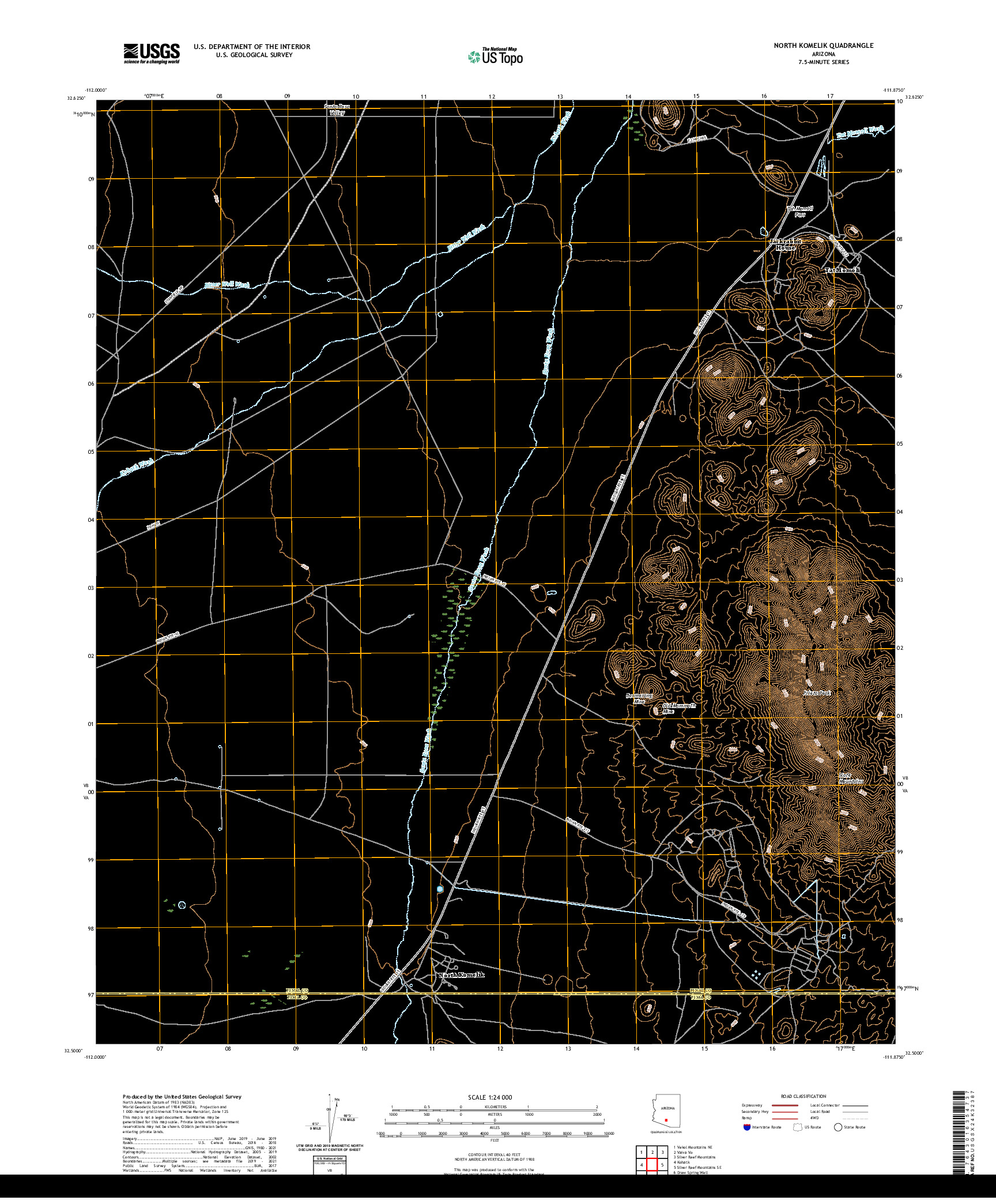 US TOPO 7.5-MINUTE MAP FOR NORTH KOMELIK, AZ