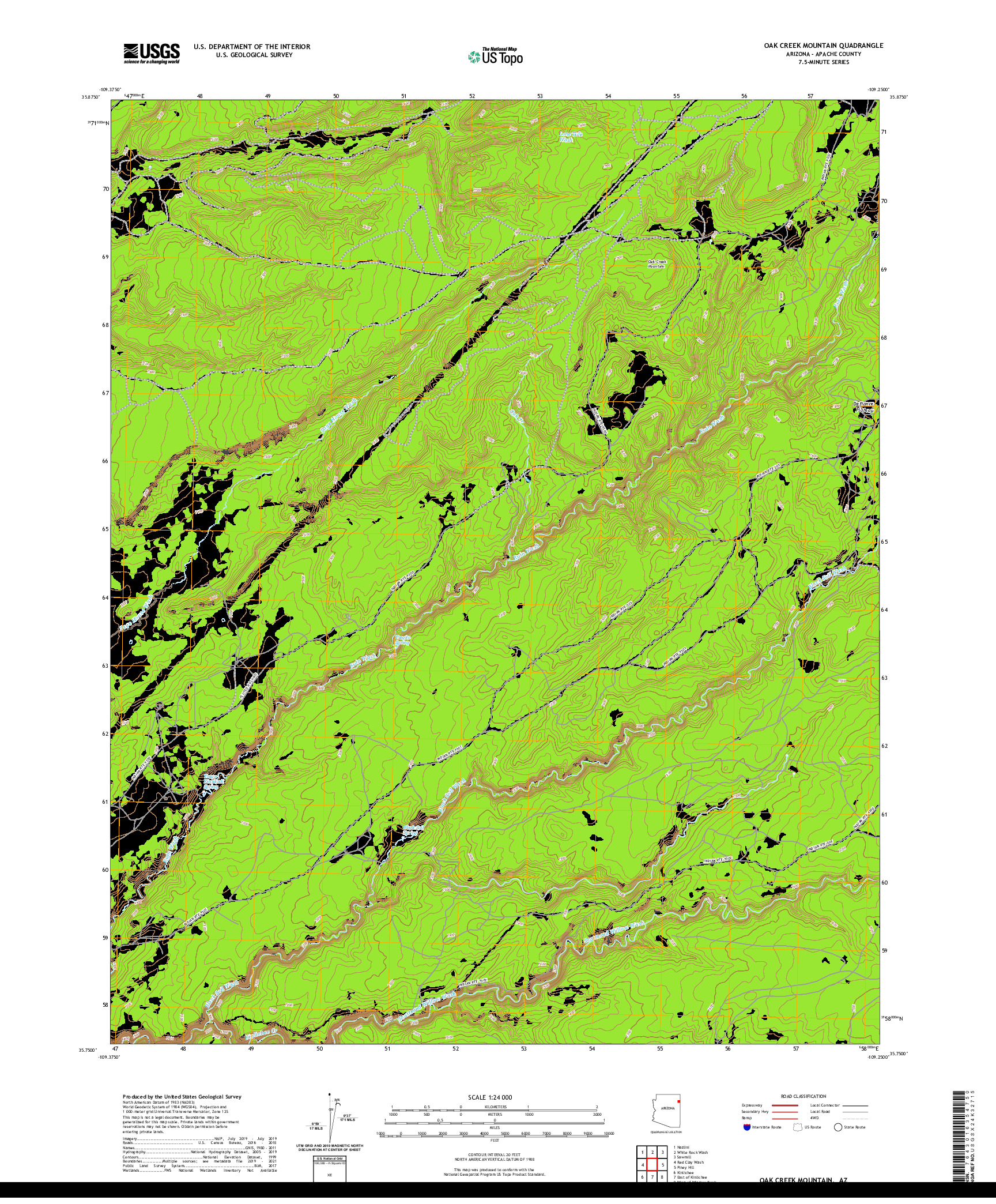 US TOPO 7.5-MINUTE MAP FOR OAK CREEK MOUNTAIN, AZ