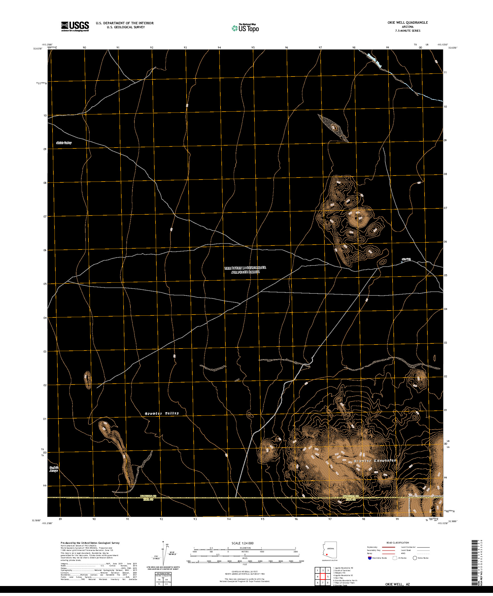 US TOPO 7.5-MINUTE MAP FOR OKIE WELL, AZ