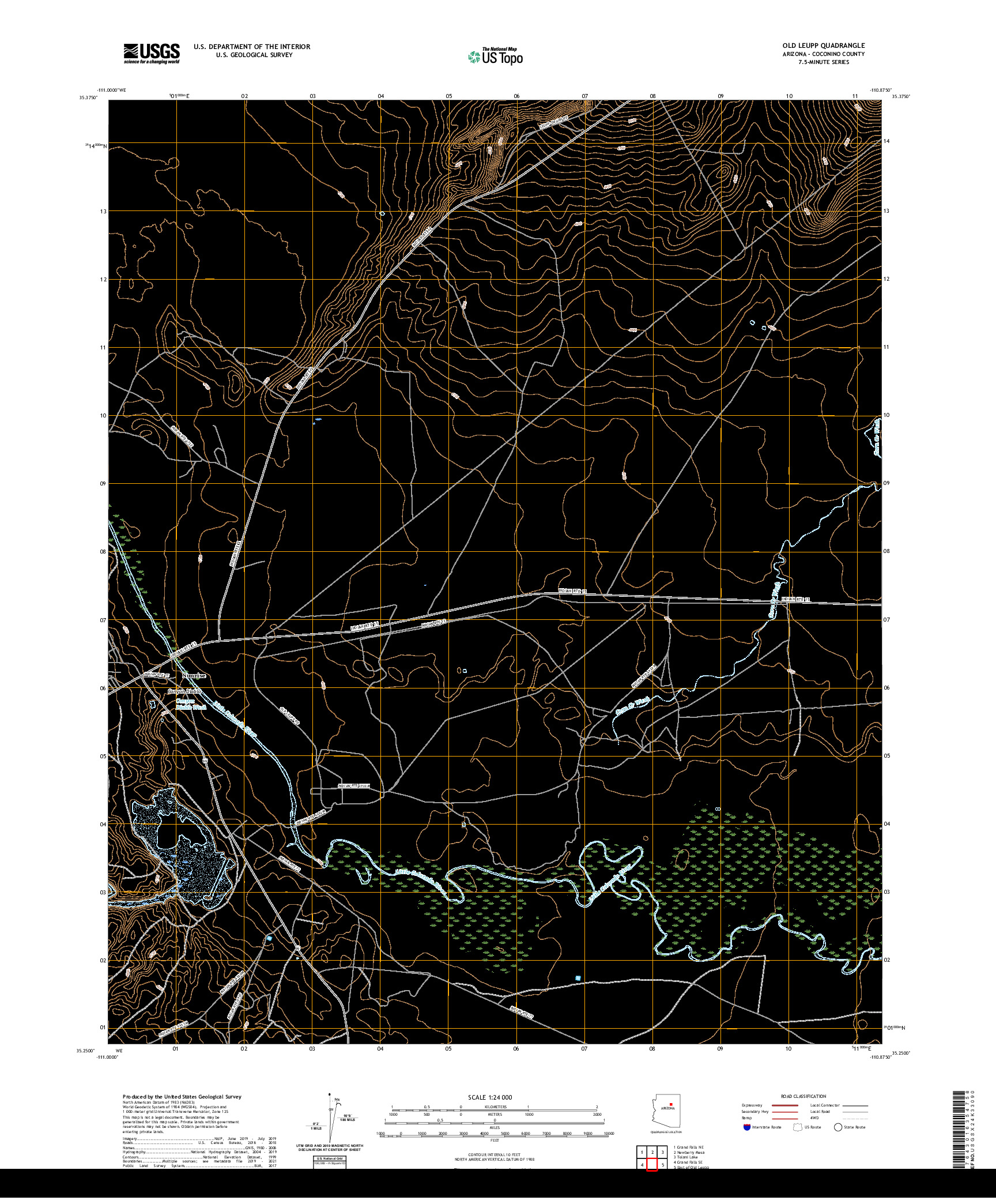 US TOPO 7.5-MINUTE MAP FOR OLD LEUPP, AZ