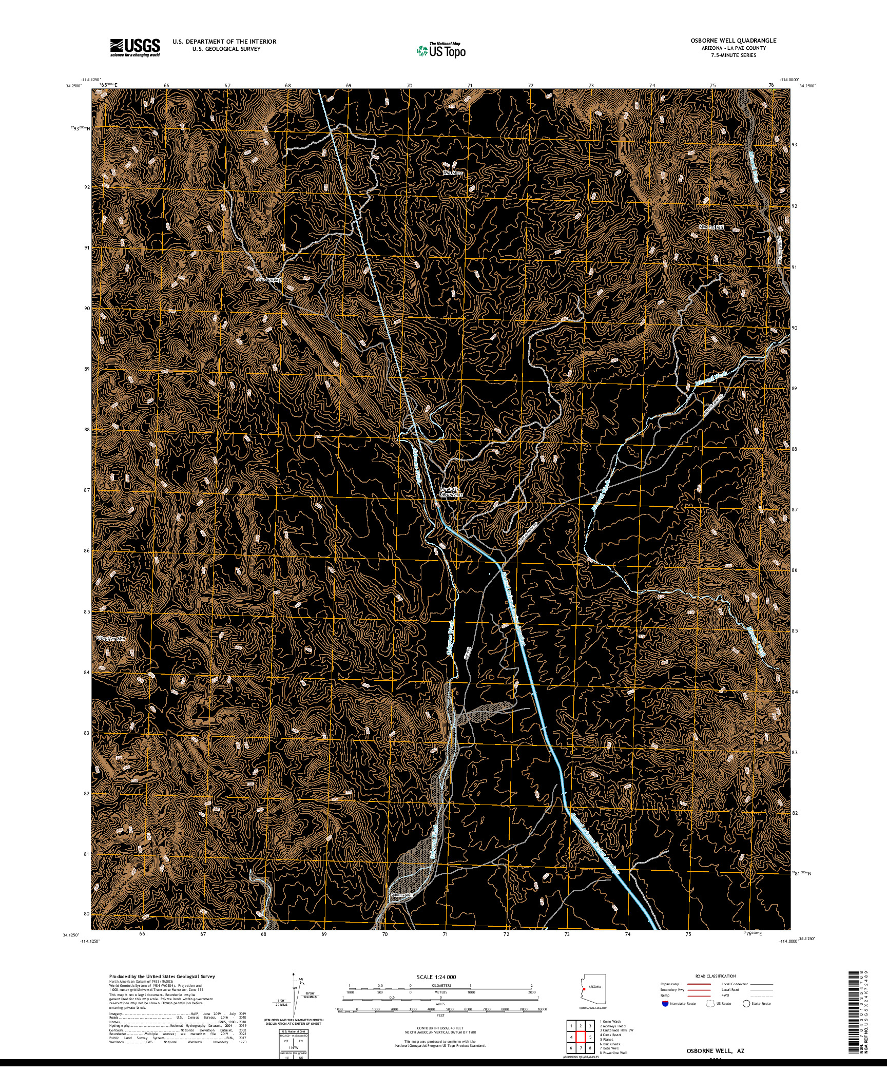 US TOPO 7.5-MINUTE MAP FOR OSBORNE WELL, AZ