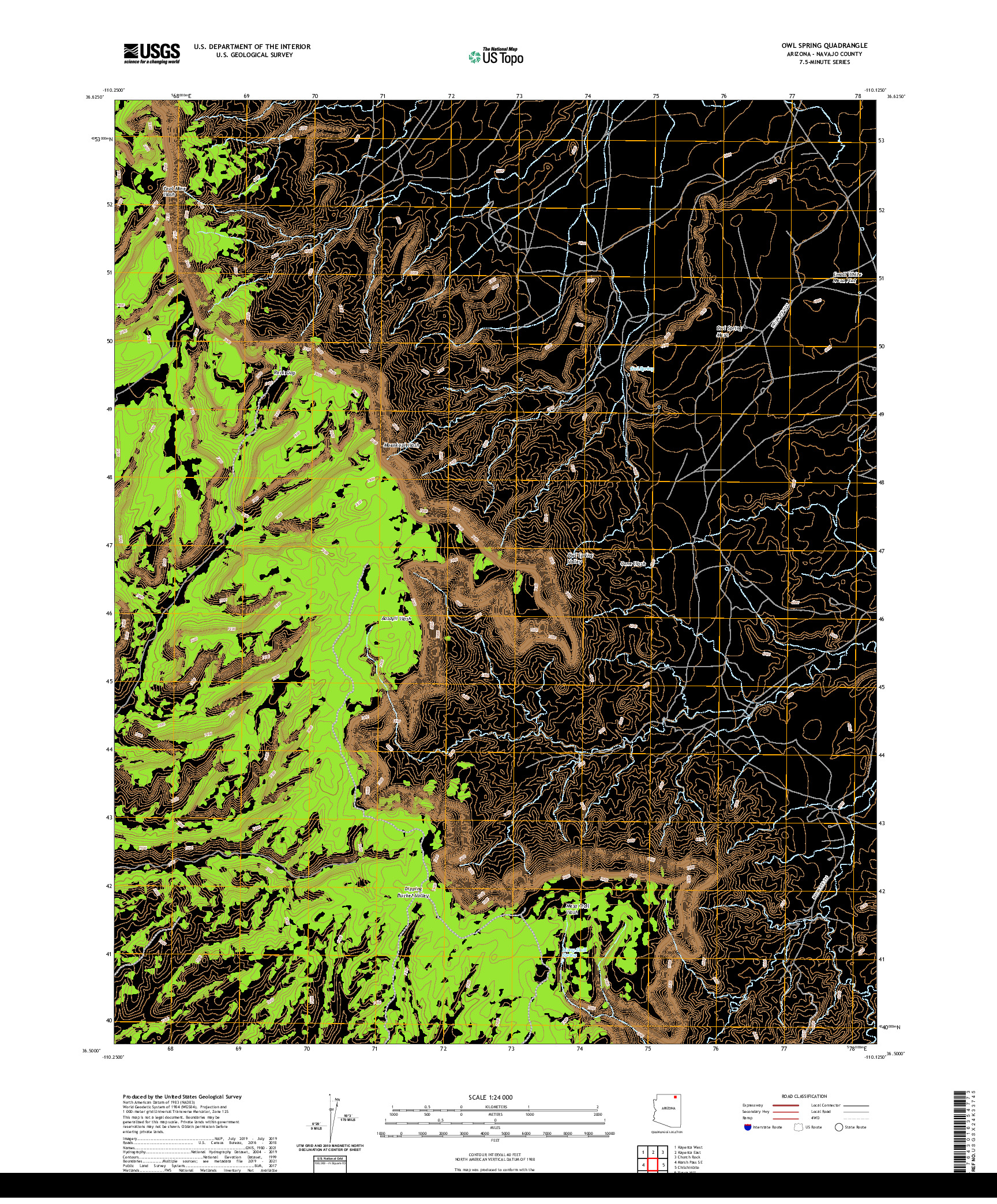 US TOPO 7.5-MINUTE MAP FOR OWL SPRING, AZ