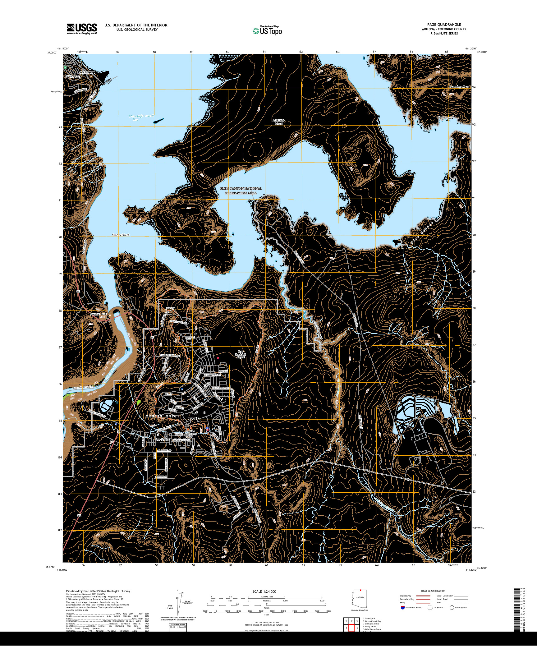 US TOPO 7.5-MINUTE MAP FOR PAGE, AZ