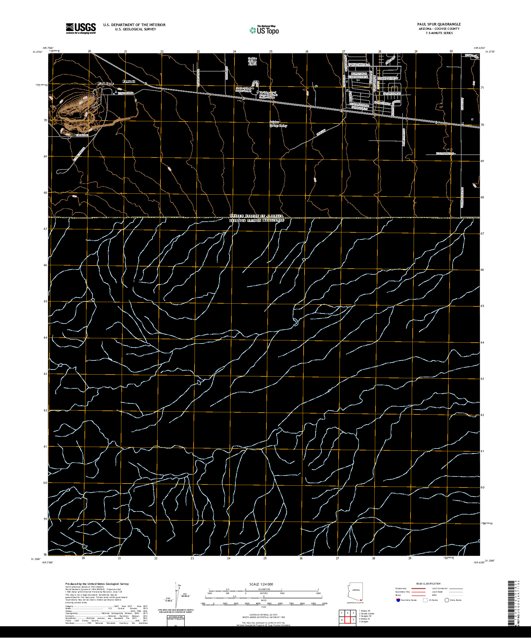 USGS US TOPO 7.5-MINUTE MAP FOR PAUL SPUR, AZ,SON 2021