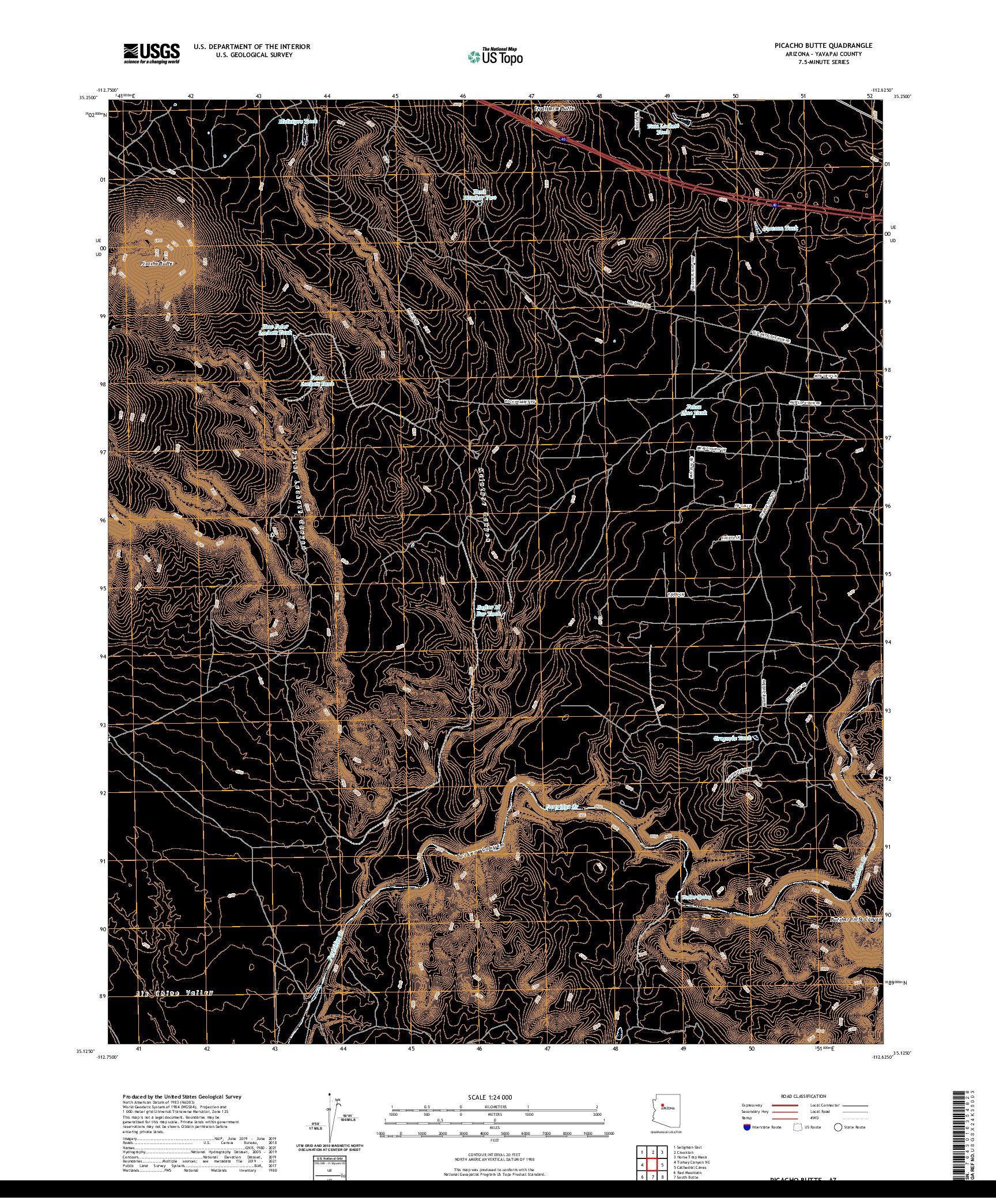 US TOPO 7.5-MINUTE MAP FOR PICACHO BUTTE, AZ