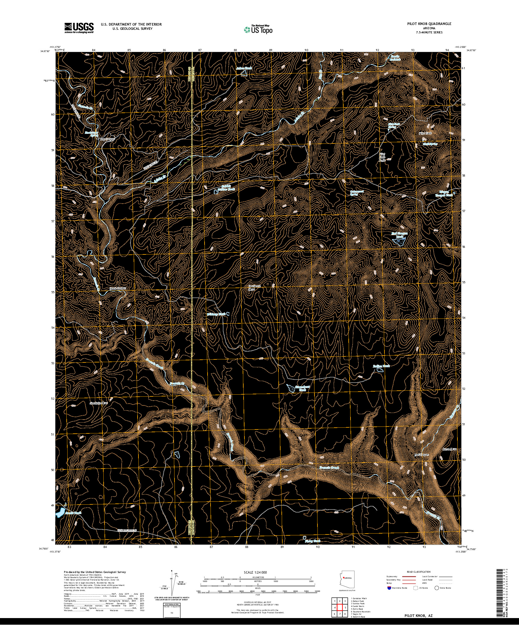 US TOPO 7.5-MINUTE MAP FOR PILOT KNOB, AZ