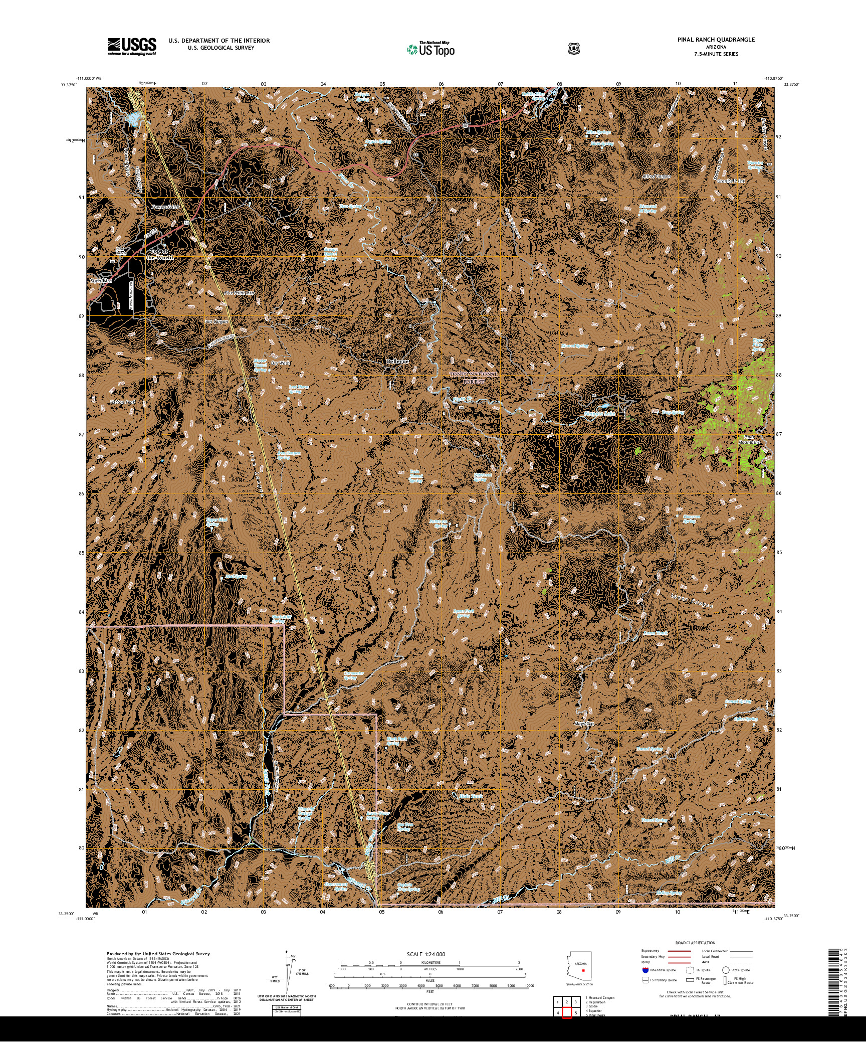 US TOPO 7.5-MINUTE MAP FOR PINAL RANCH, AZ