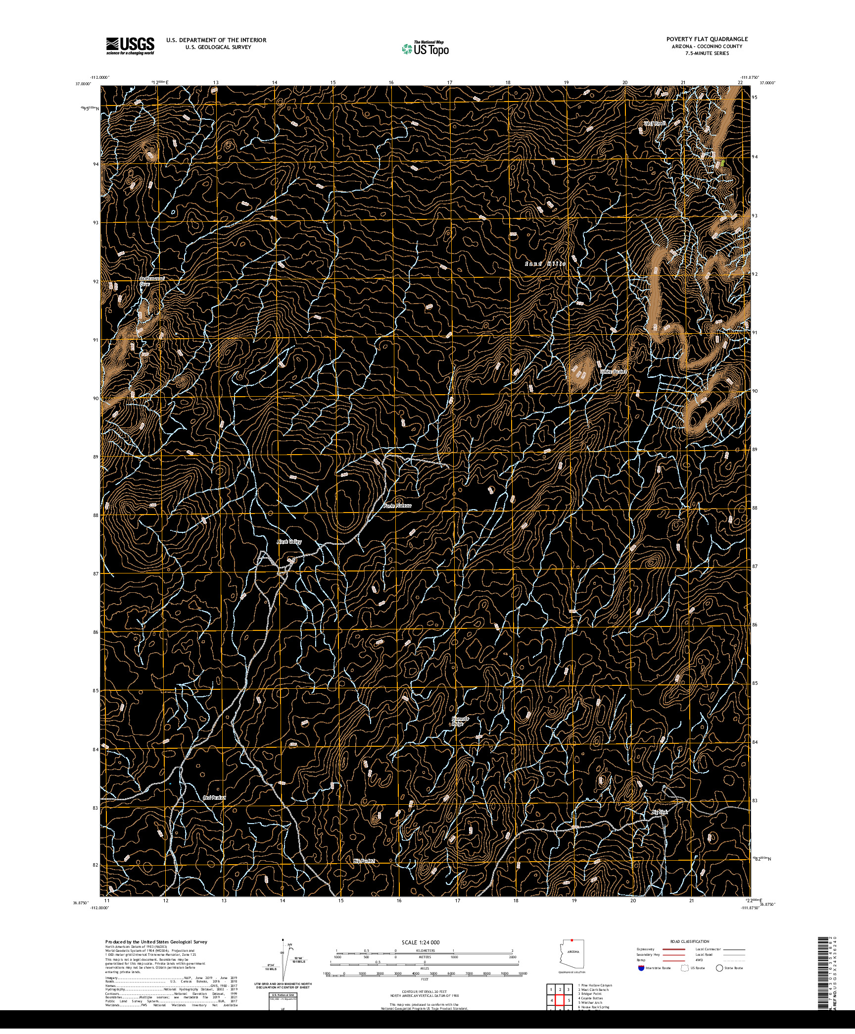 US TOPO 7.5-MINUTE MAP FOR POVERTY FLAT, AZ