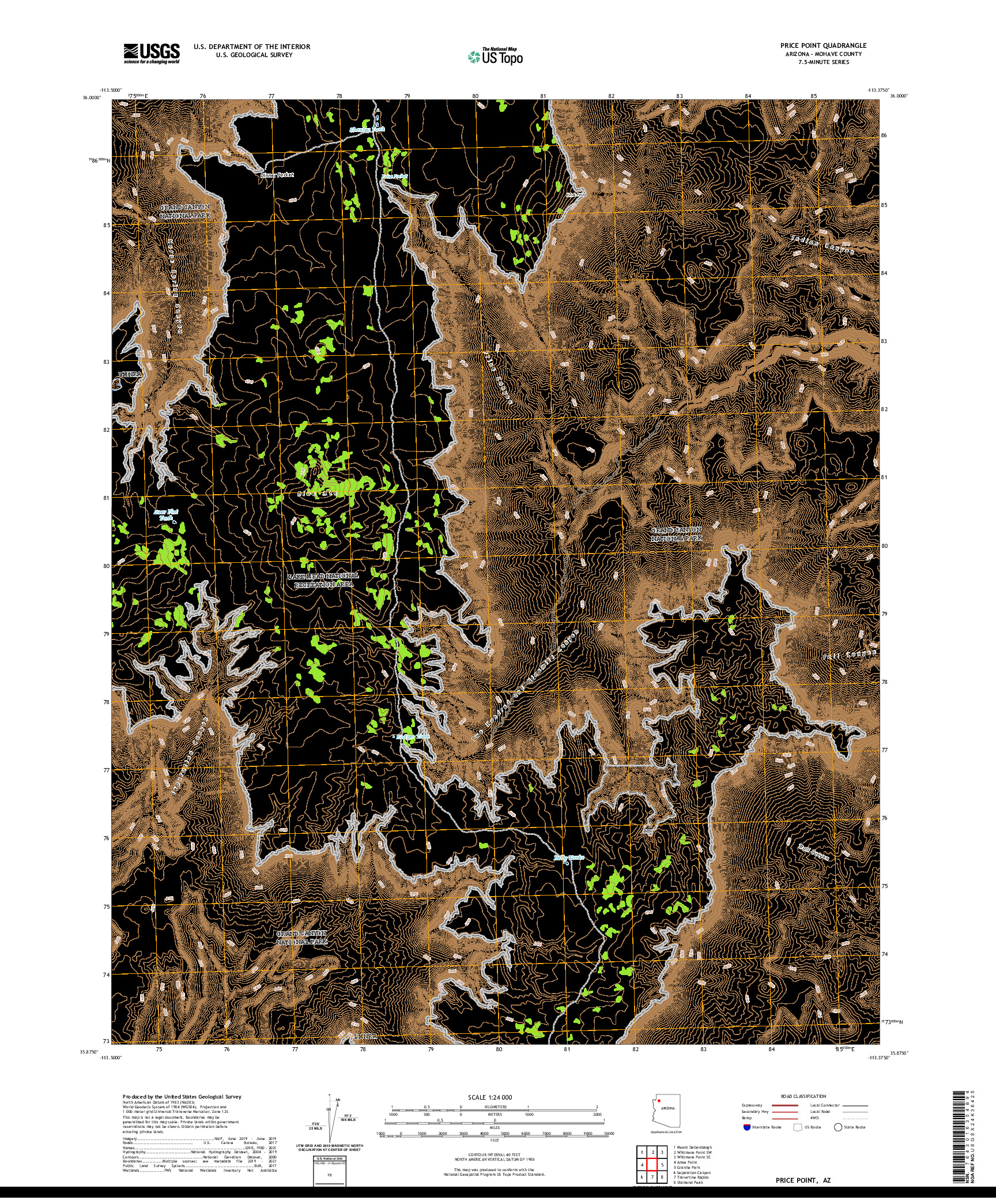 US TOPO 7.5-MINUTE MAP FOR PRICE POINT, AZ