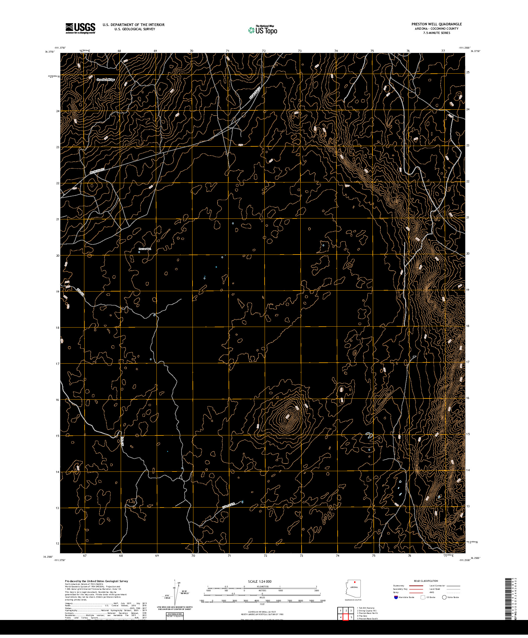 US TOPO 7.5-MINUTE MAP FOR PRESTON WELL, AZ