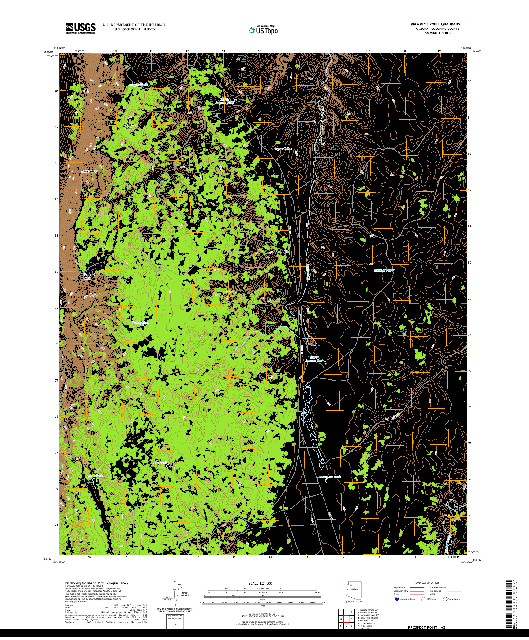 US TOPO 7.5-MINUTE MAP FOR PROSPECT POINT, AZ