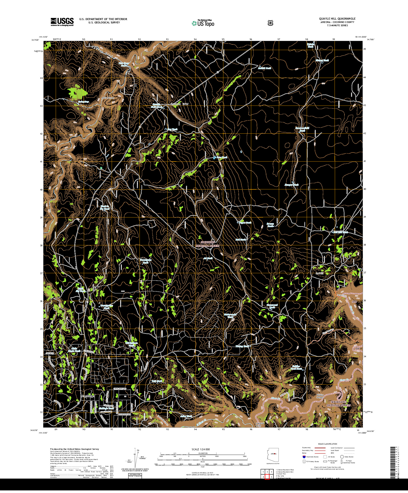 US TOPO 7.5-MINUTE MAP FOR QUAYLE HILL, AZ