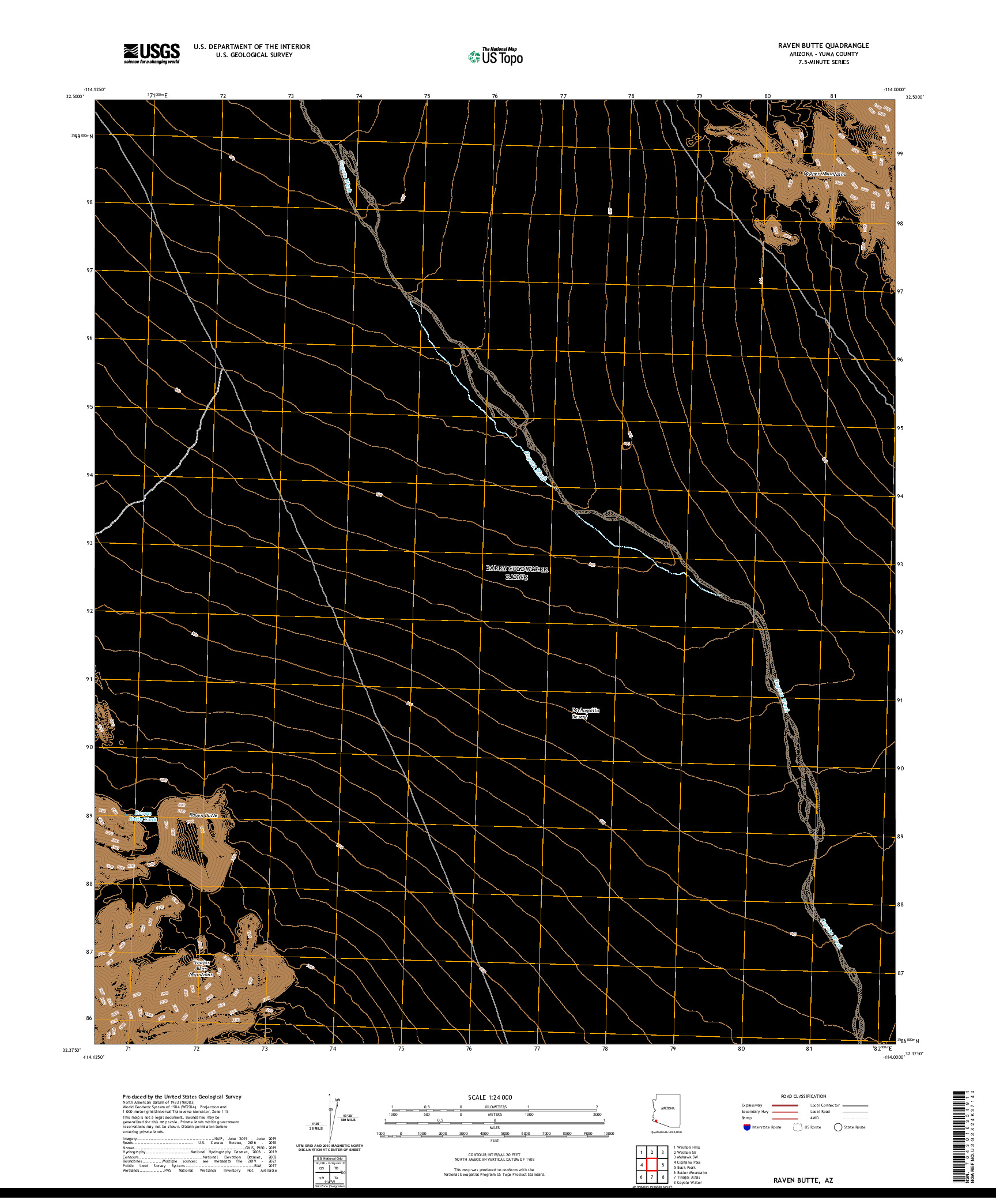 USGS US TOPO 7.5-MINUTE MAP FOR RAVEN BUTTE, AZ 2021