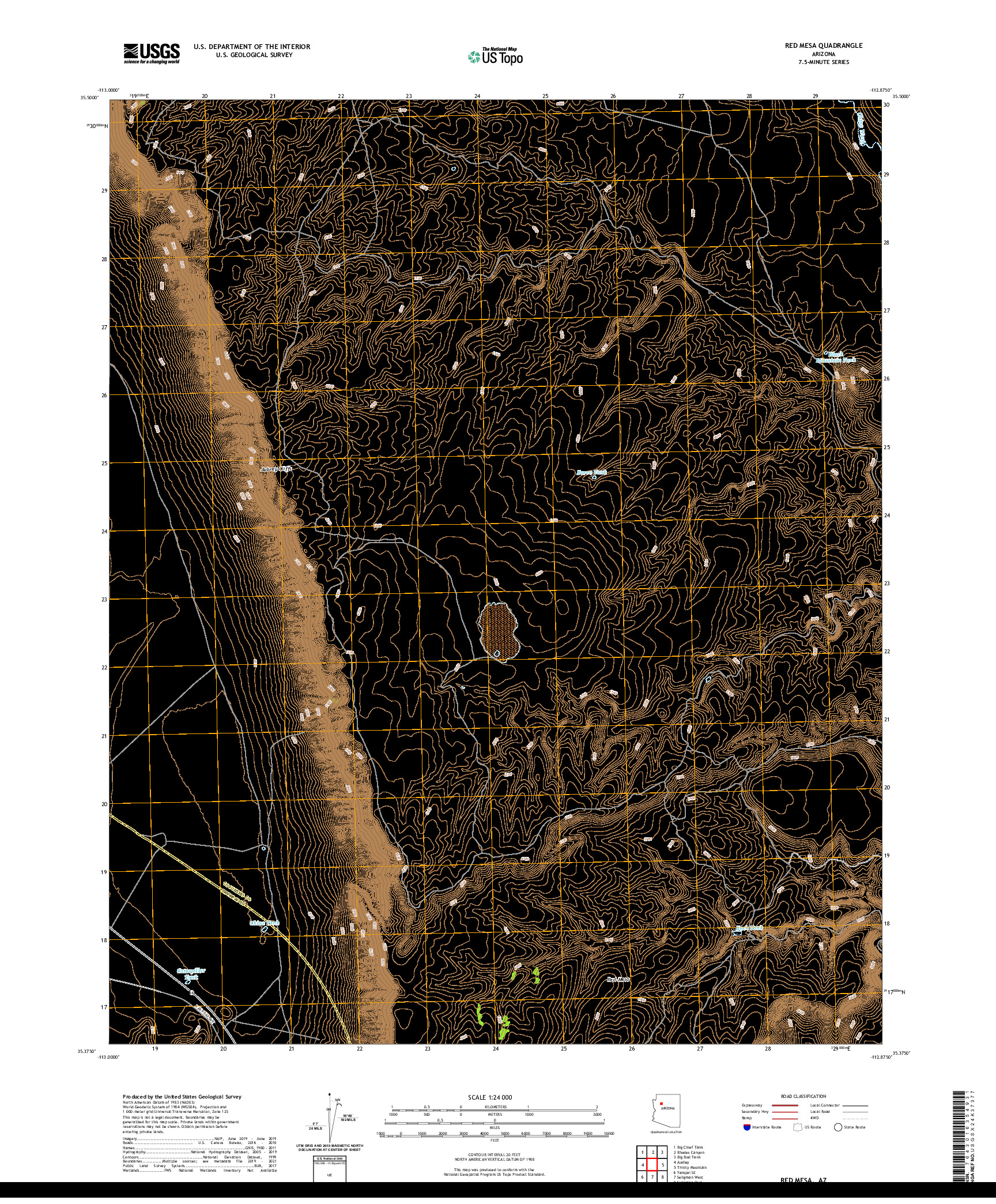 US TOPO 7.5-MINUTE MAP FOR RED MESA, AZ