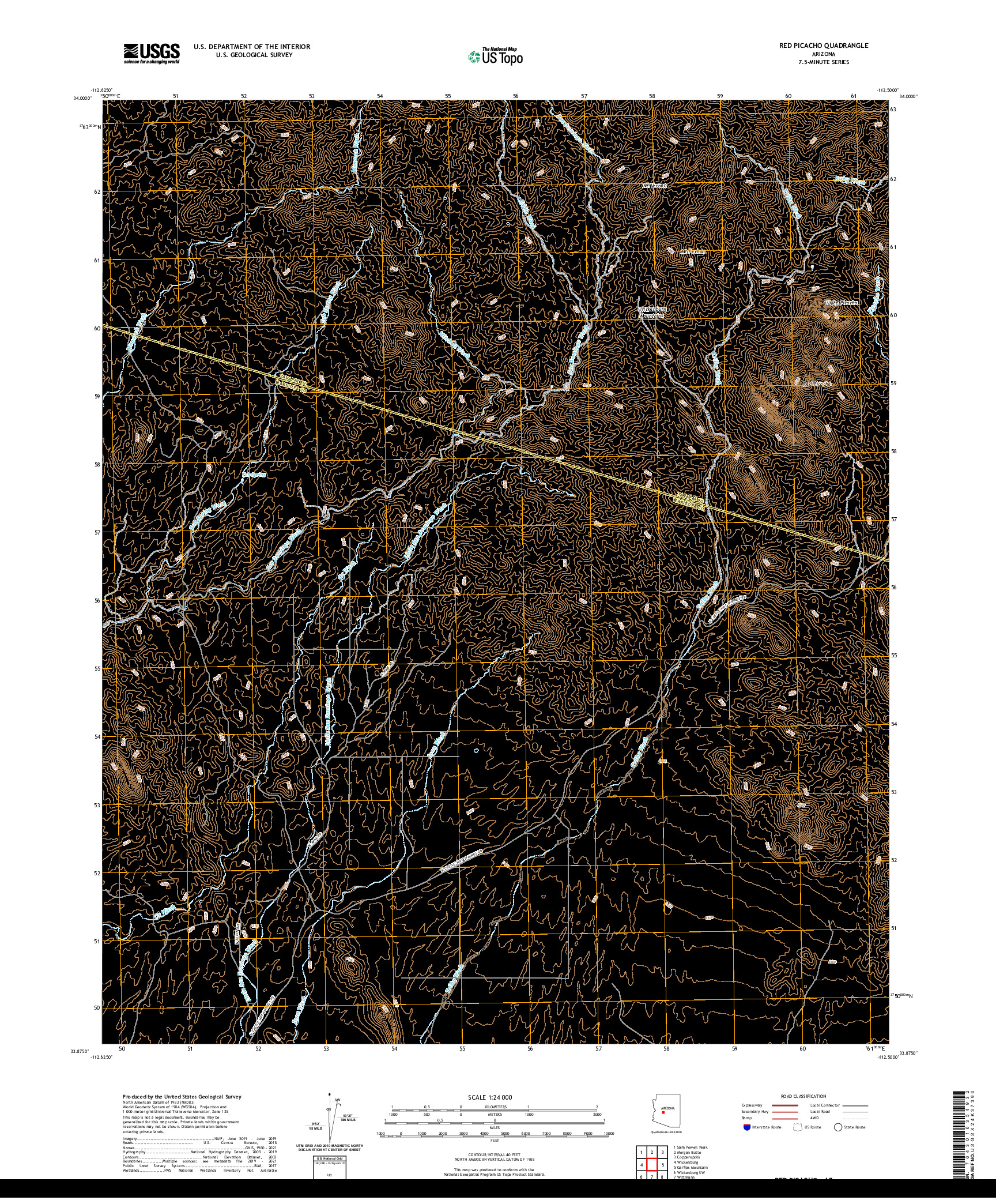 US TOPO 7.5-MINUTE MAP FOR RED PICACHO, AZ