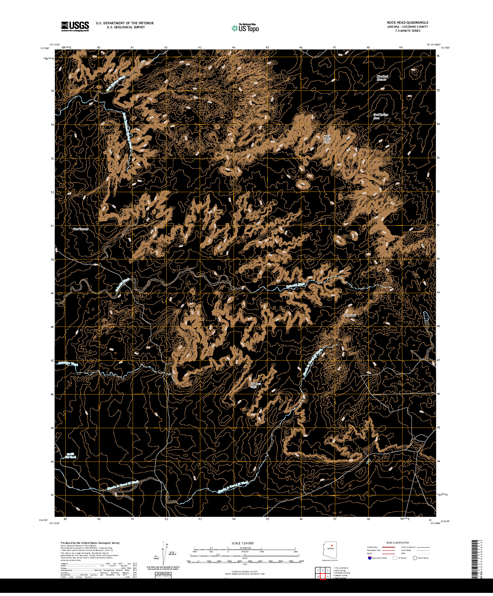 US TOPO 7.5-MINUTE MAP FOR ROCK HEAD, AZ