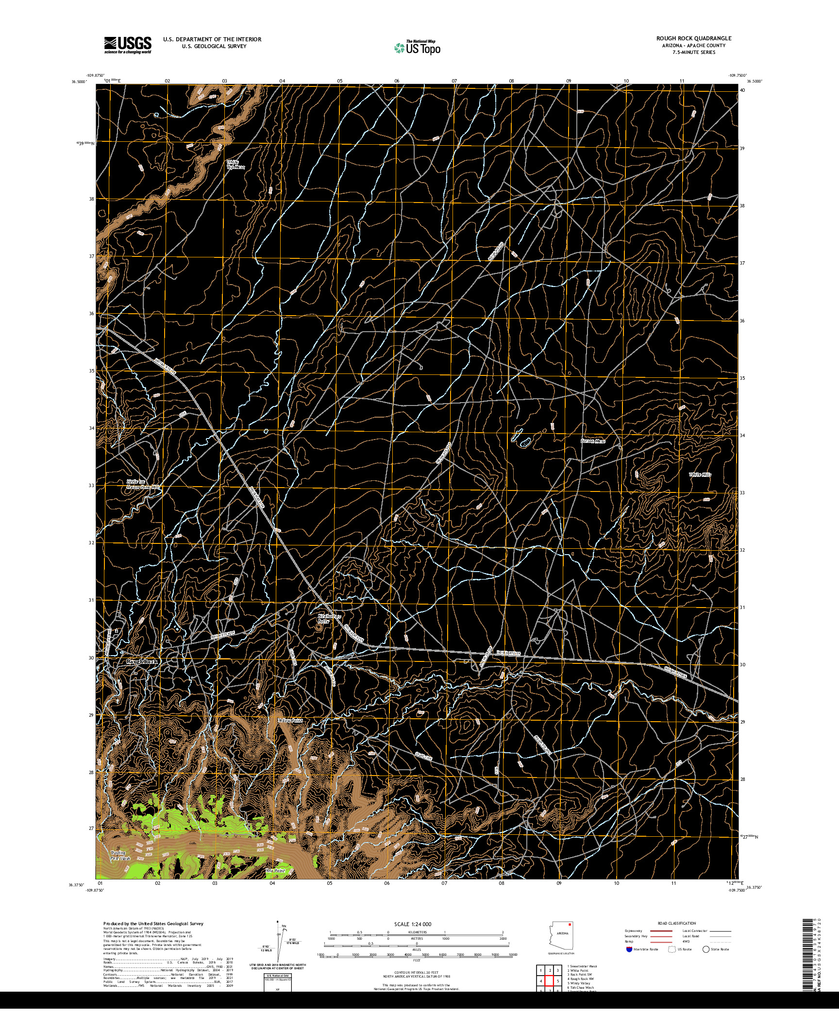 US TOPO 7.5-MINUTE MAP FOR ROUGH ROCK, AZ