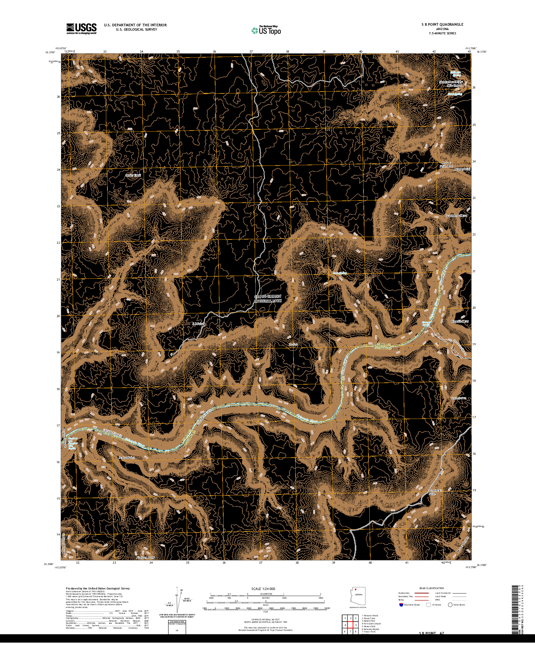 US TOPO 7.5-MINUTE MAP FOR S B POINT, AZ