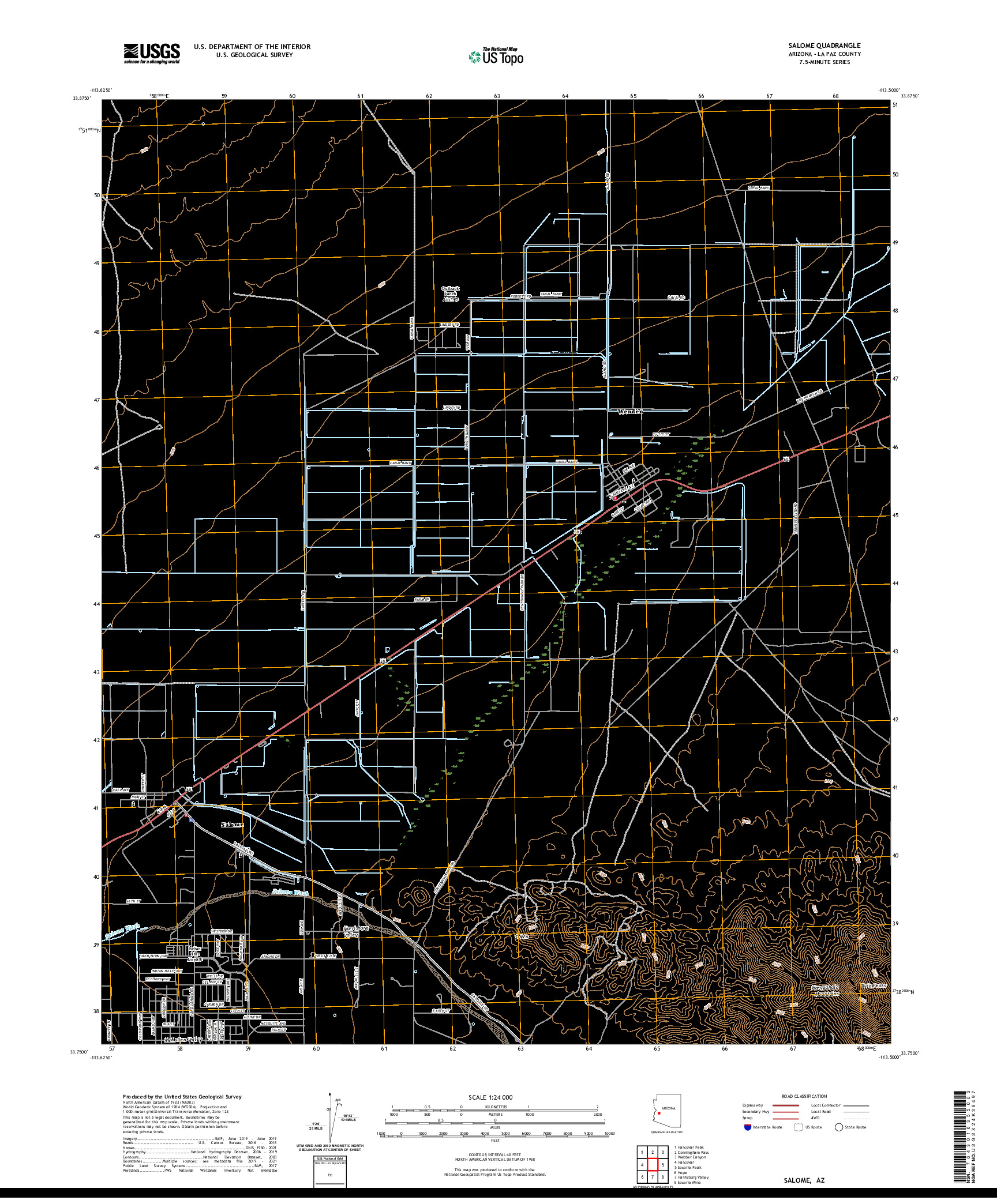 US TOPO 7.5-MINUTE MAP FOR SALOME, AZ