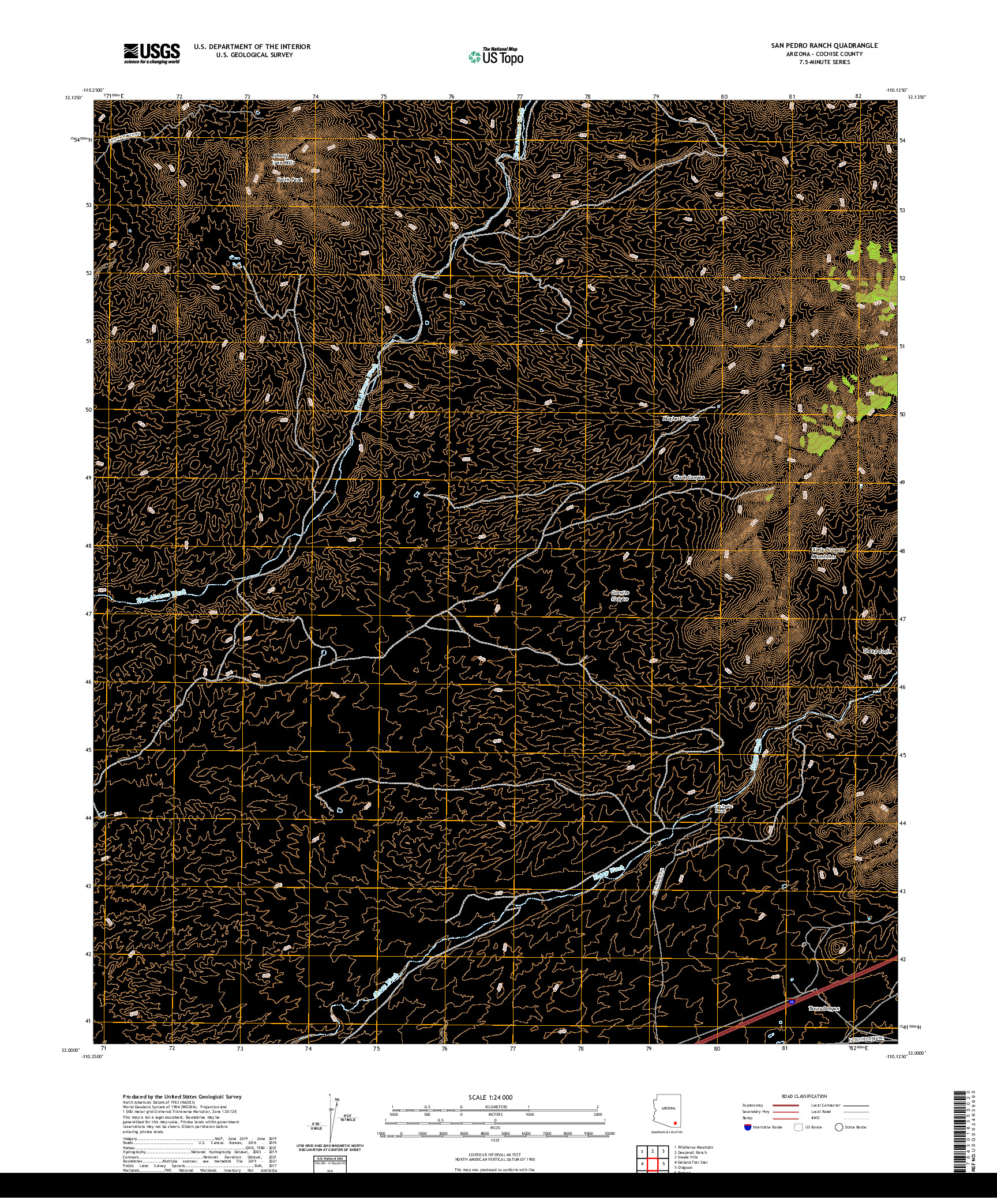 US TOPO 7.5-MINUTE MAP FOR SAN PEDRO RANCH, AZ