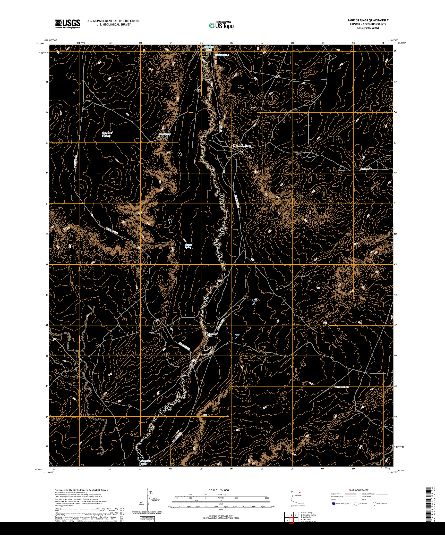 US TOPO 7.5-MINUTE MAP FOR SAND SPRINGS, AZ