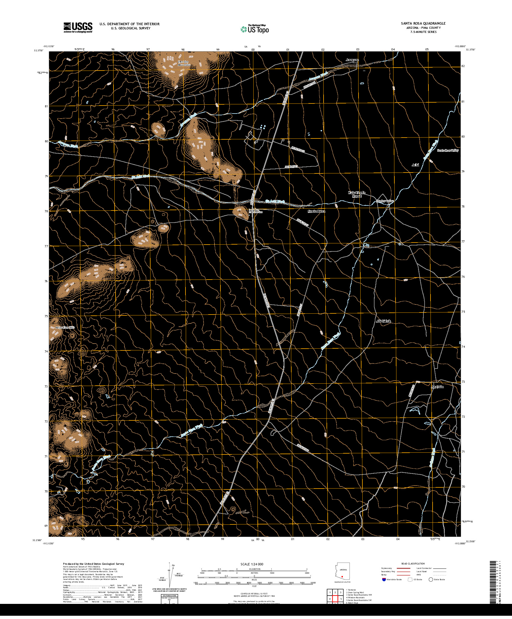 US TOPO 7.5-MINUTE MAP FOR SANTA ROSA, AZ