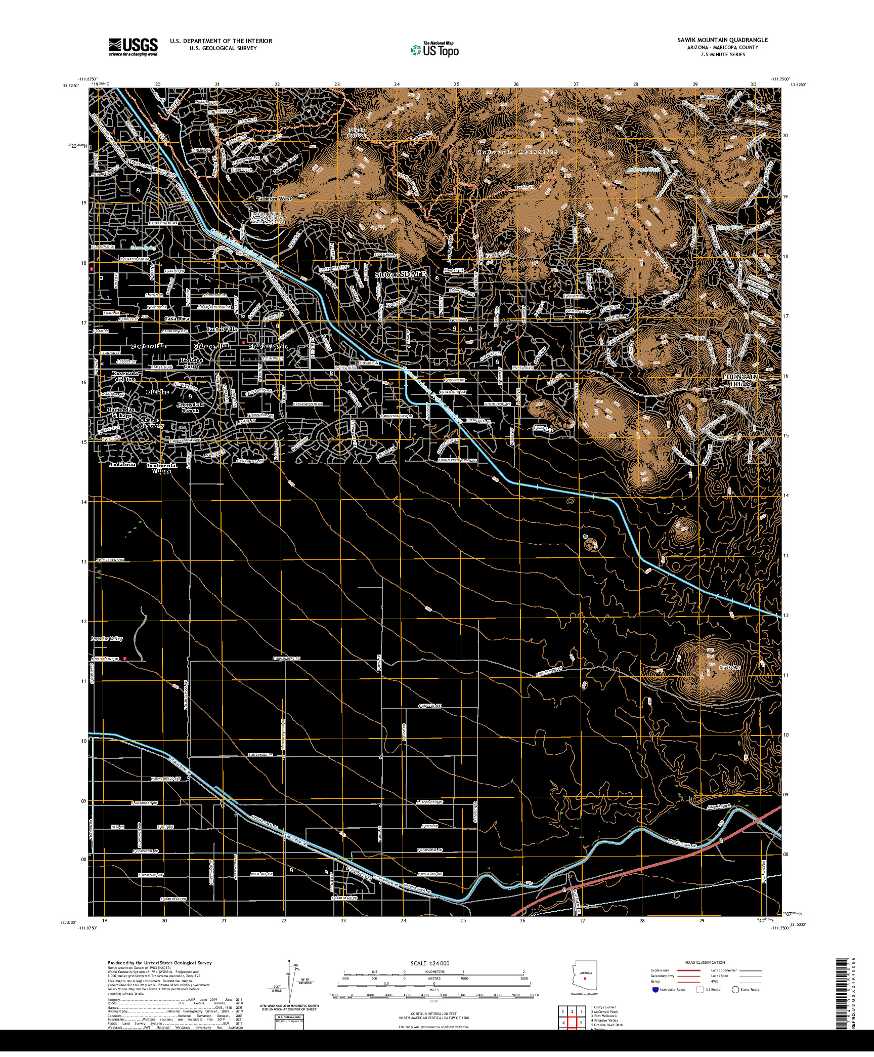 US TOPO 7.5-MINUTE MAP FOR SAWIK MOUNTAIN, AZ