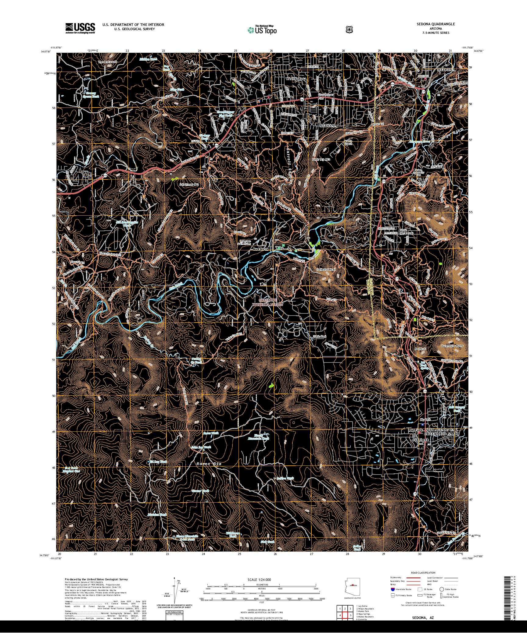 US TOPO 7.5-MINUTE MAP FOR SEDONA, AZ