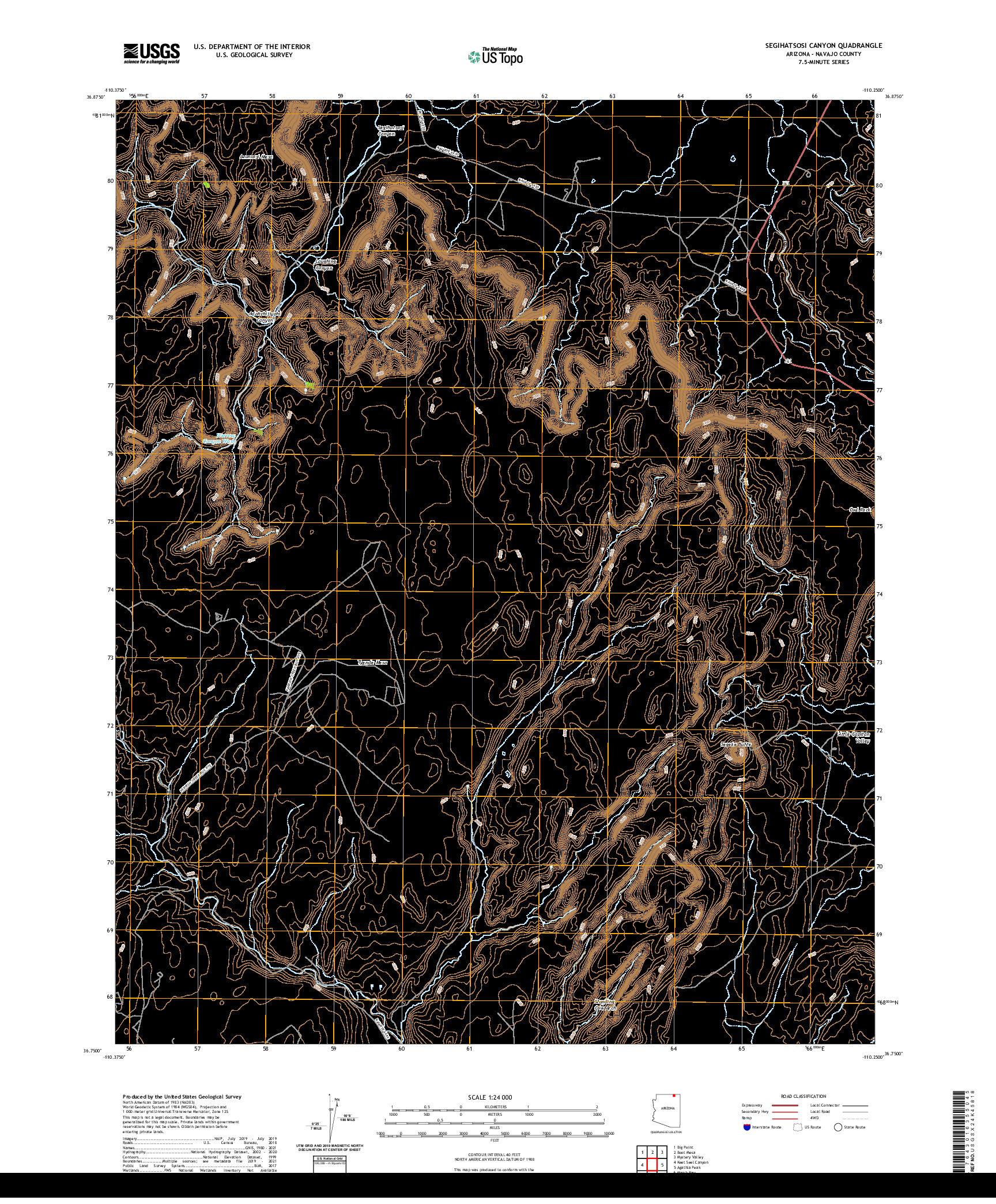 US TOPO 7.5-MINUTE MAP FOR SEGIHATSOSI CANYON, AZ