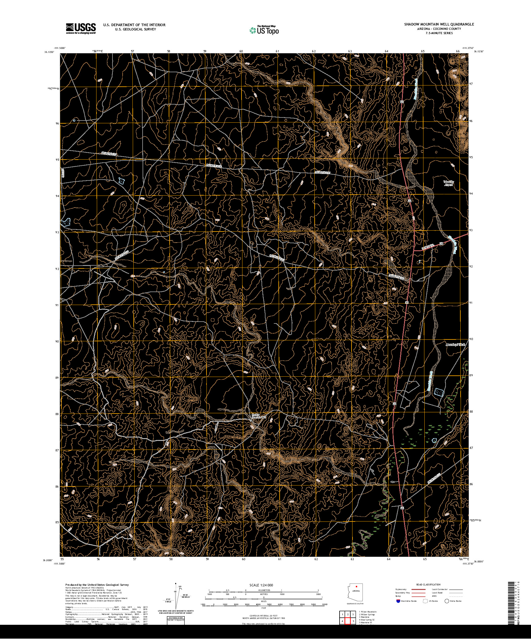 US TOPO 7.5-MINUTE MAP FOR SHADOW MOUNTAIN WELL, AZ