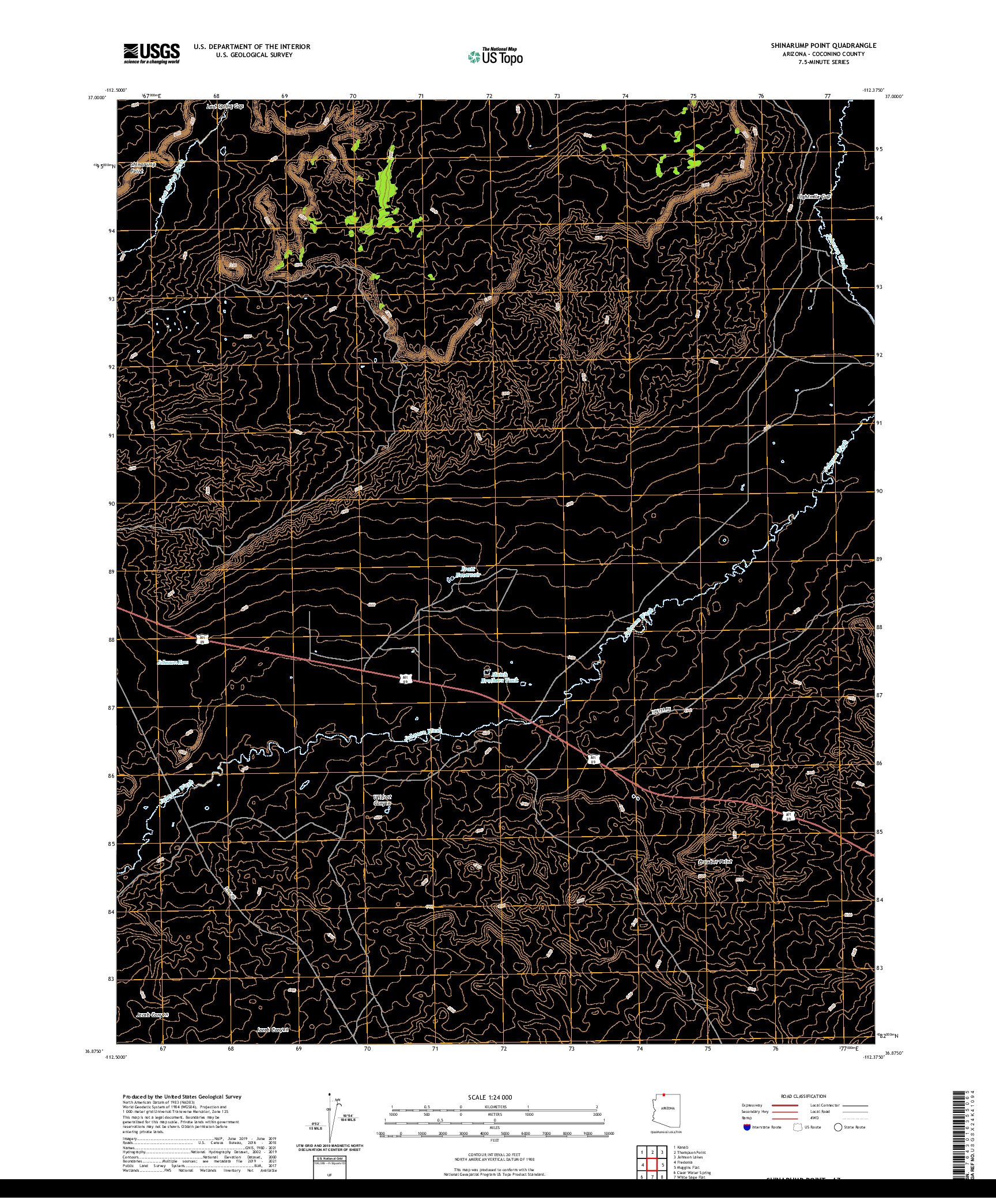 US TOPO 7.5-MINUTE MAP FOR SHINARUMP POINT, AZ