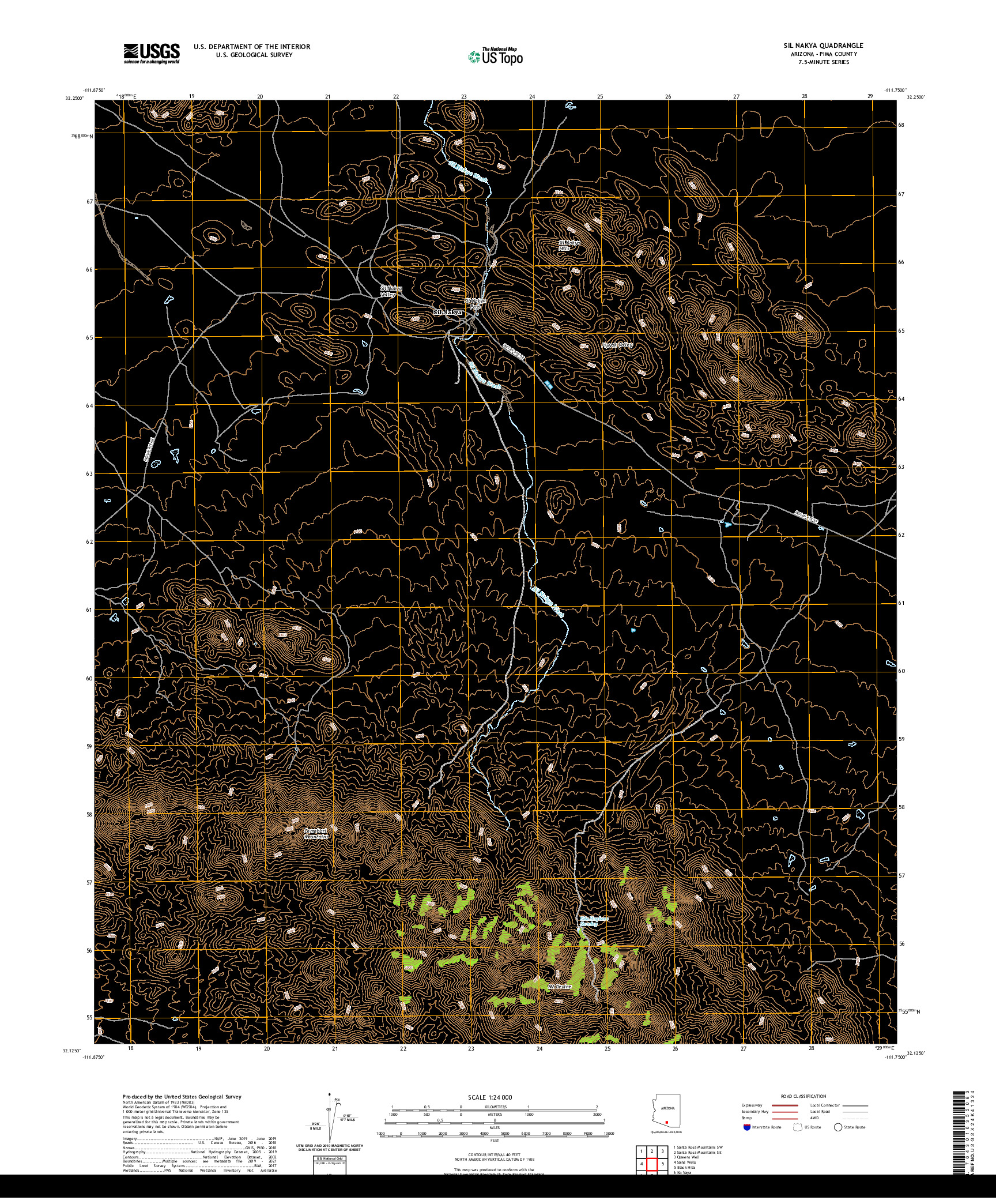 US TOPO 7.5-MINUTE MAP FOR SIL NAKYA, AZ