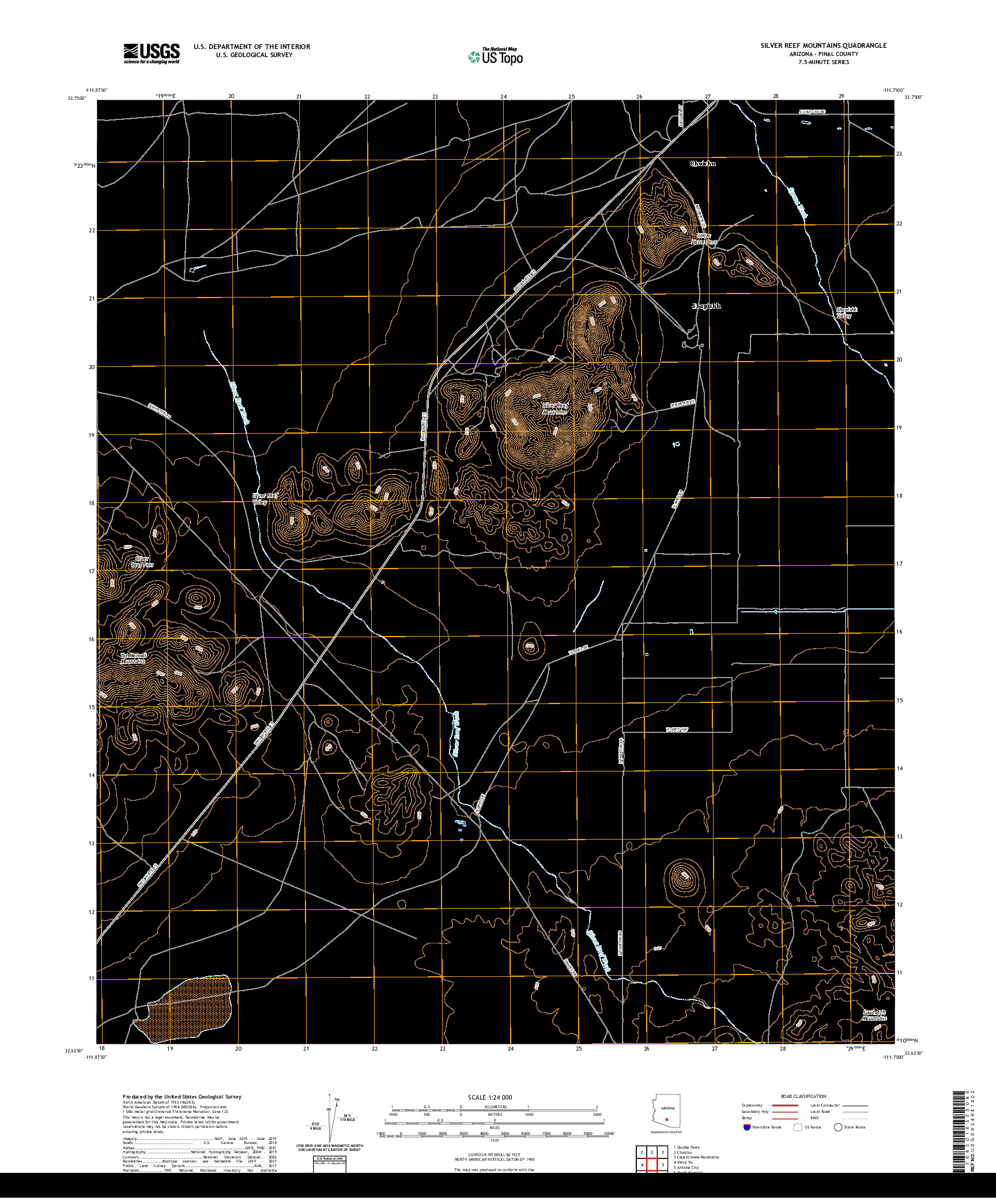 US TOPO 7.5-MINUTE MAP FOR SILVER REEF MOUNTAINS, AZ