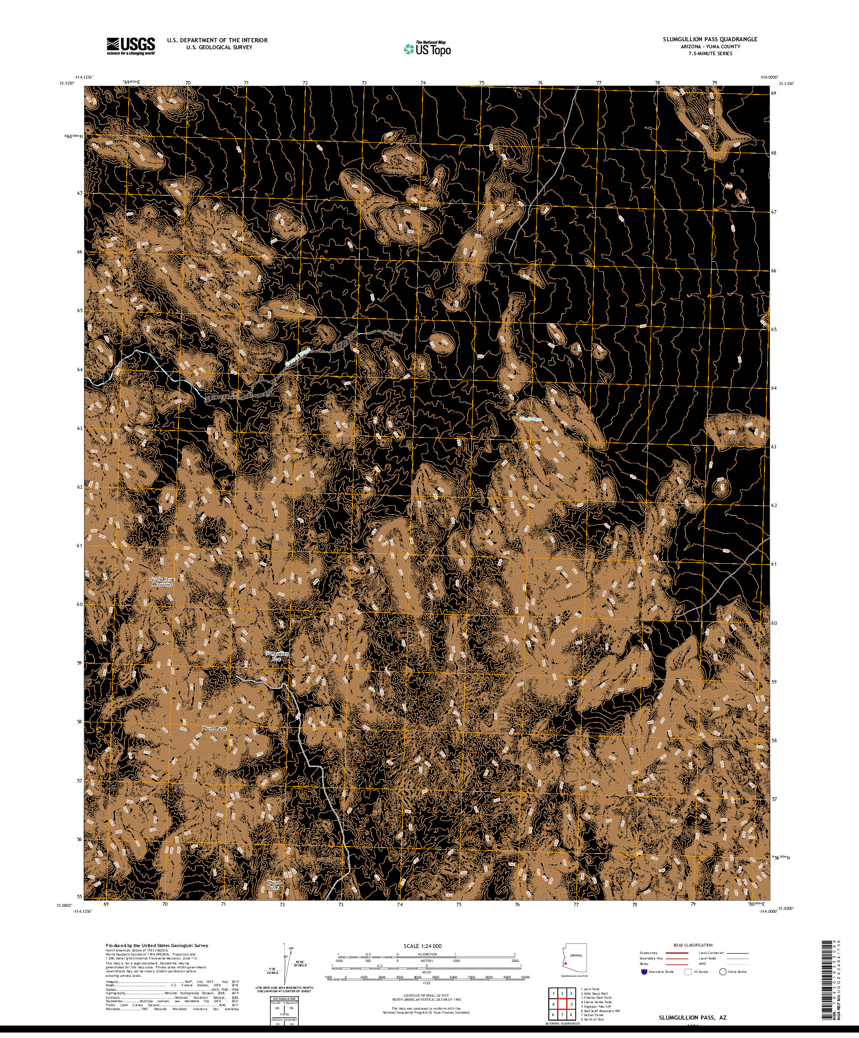 USGS US TOPO 7.5-MINUTE MAP FOR SLUMGULLION PASS, AZ 2021