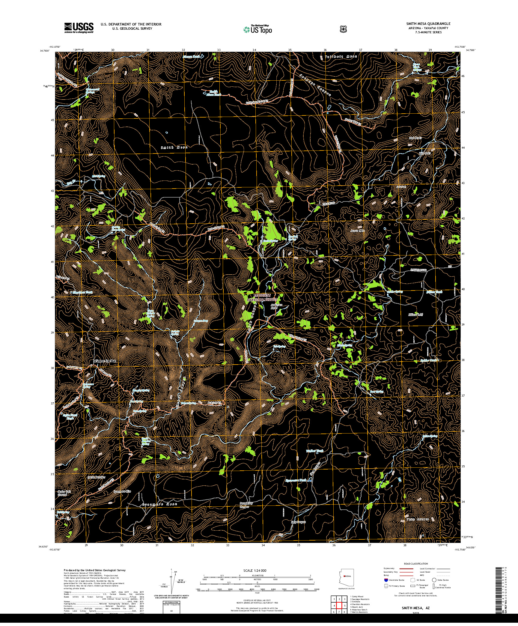 US TOPO 7.5-MINUTE MAP FOR SMITH MESA, AZ