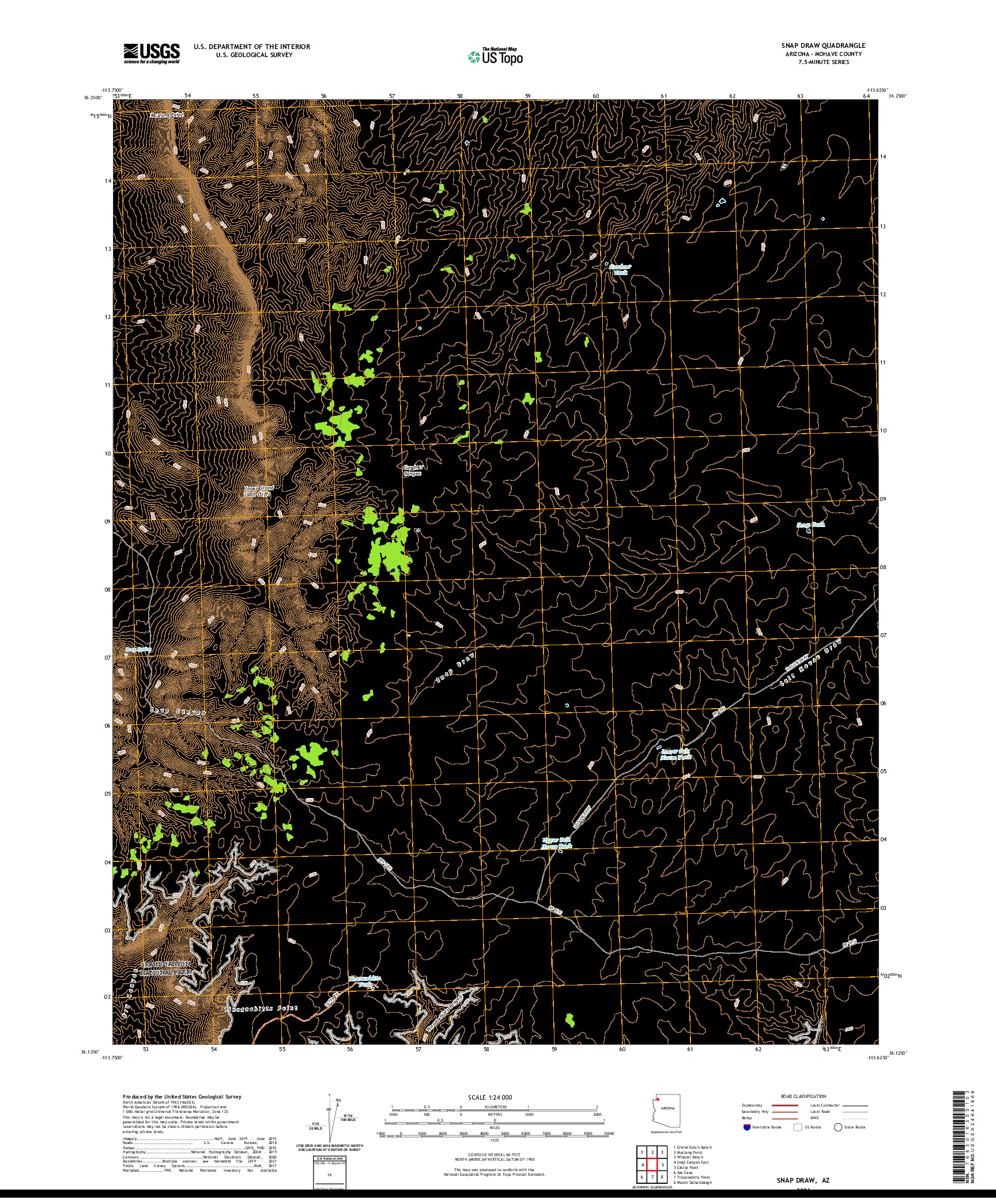 US TOPO 7.5-MINUTE MAP FOR SNAP DRAW, AZ