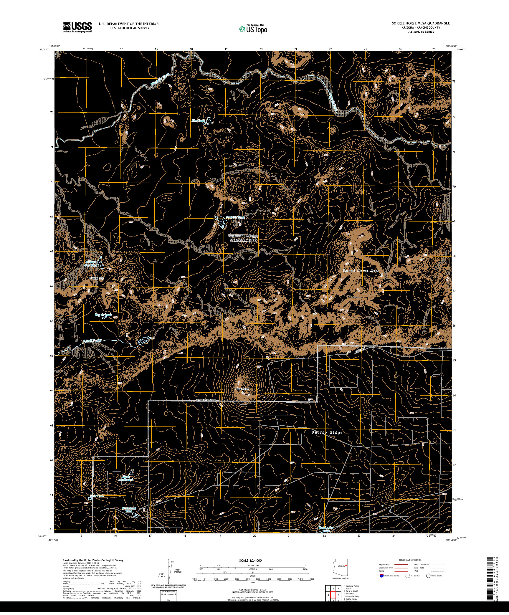 US TOPO 7.5-MINUTE MAP FOR SORREL HORSE MESA, AZ