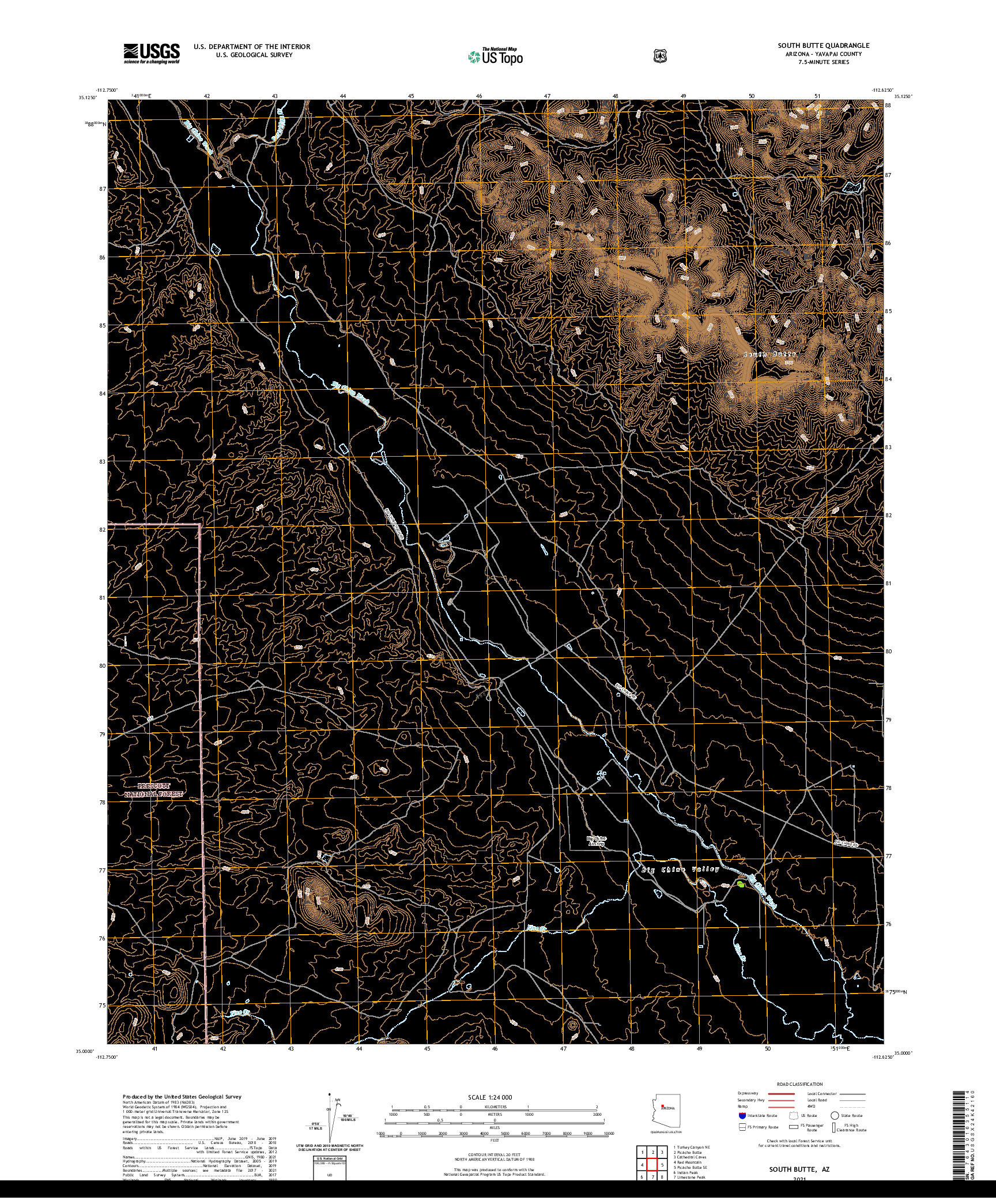 US TOPO 7.5-MINUTE MAP FOR SOUTH BUTTE, AZ