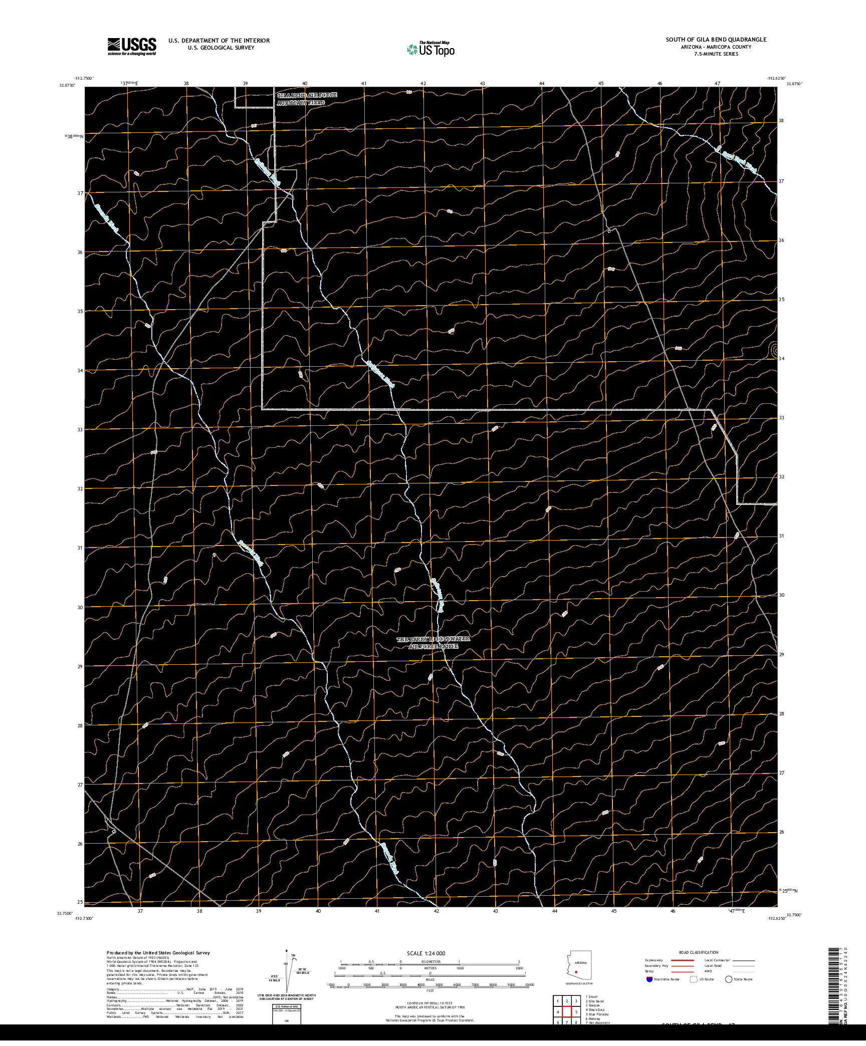 US TOPO 7.5-MINUTE MAP FOR SOUTH OF GILA BEND, AZ